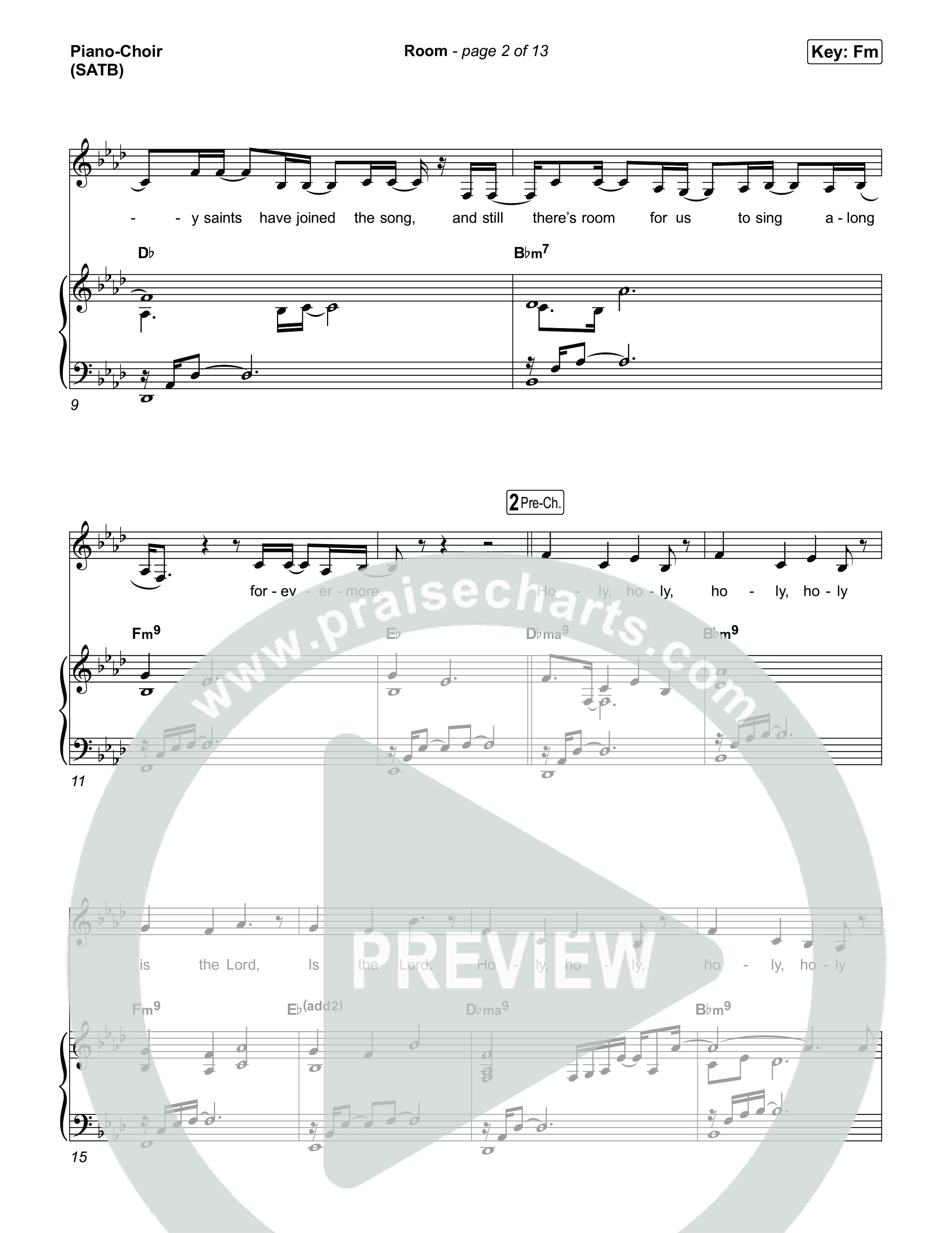 Room Piano/Vocal (SATB) (Tiffany Hudson / John Wilds)