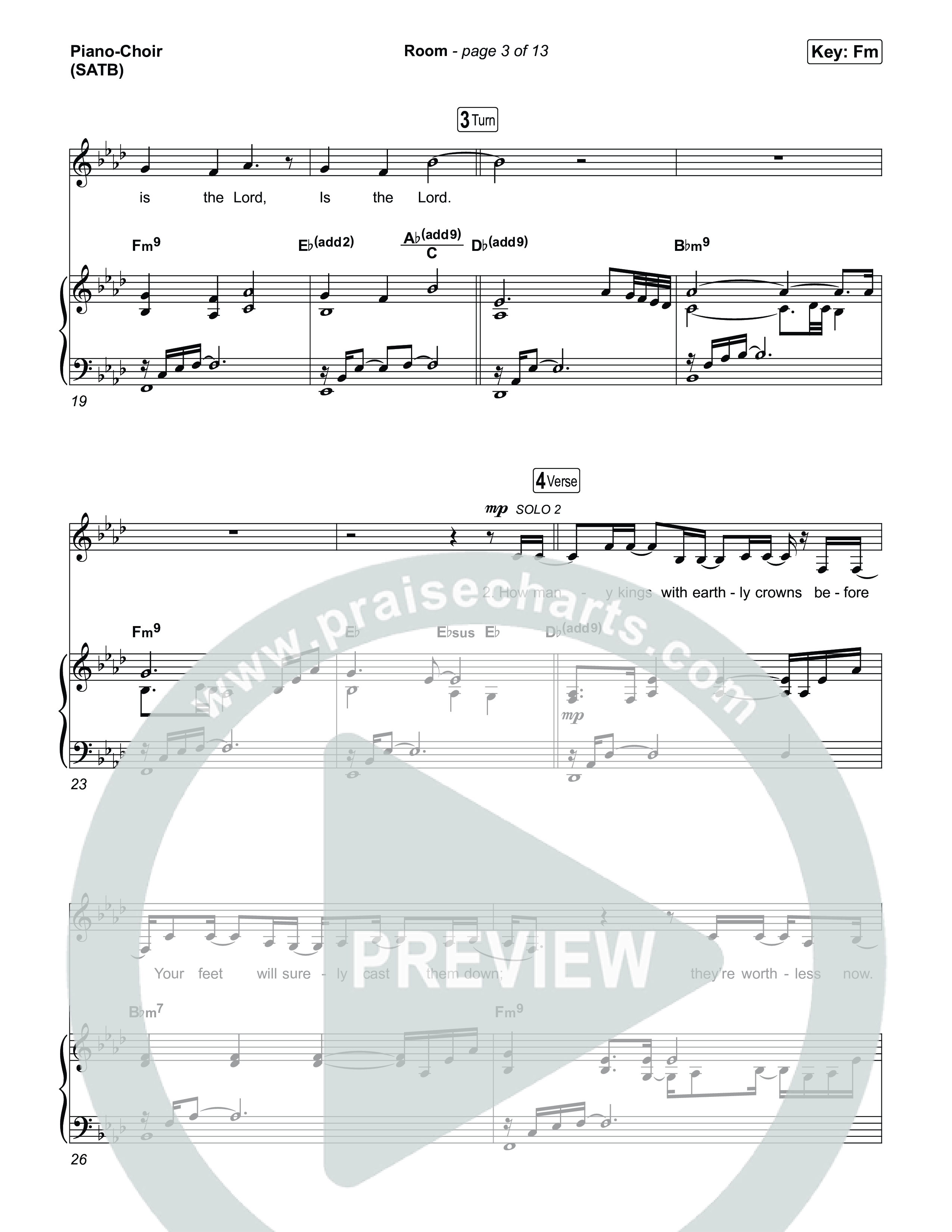 Room Piano/Vocal (SATB) (Tiffany Hudson / John Wilds)
