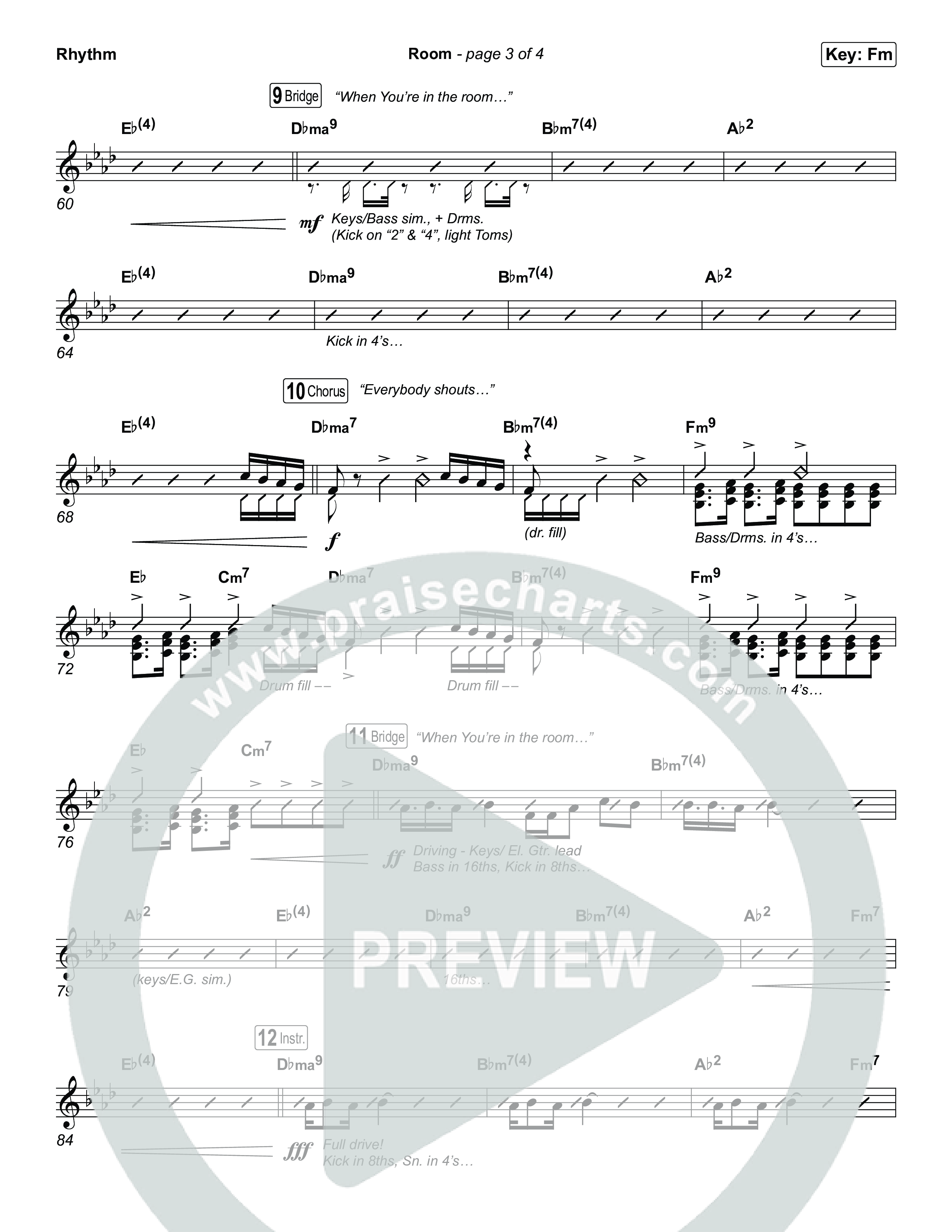 Room Rhythm Chart (Tiffany Hudson / John Wilds)