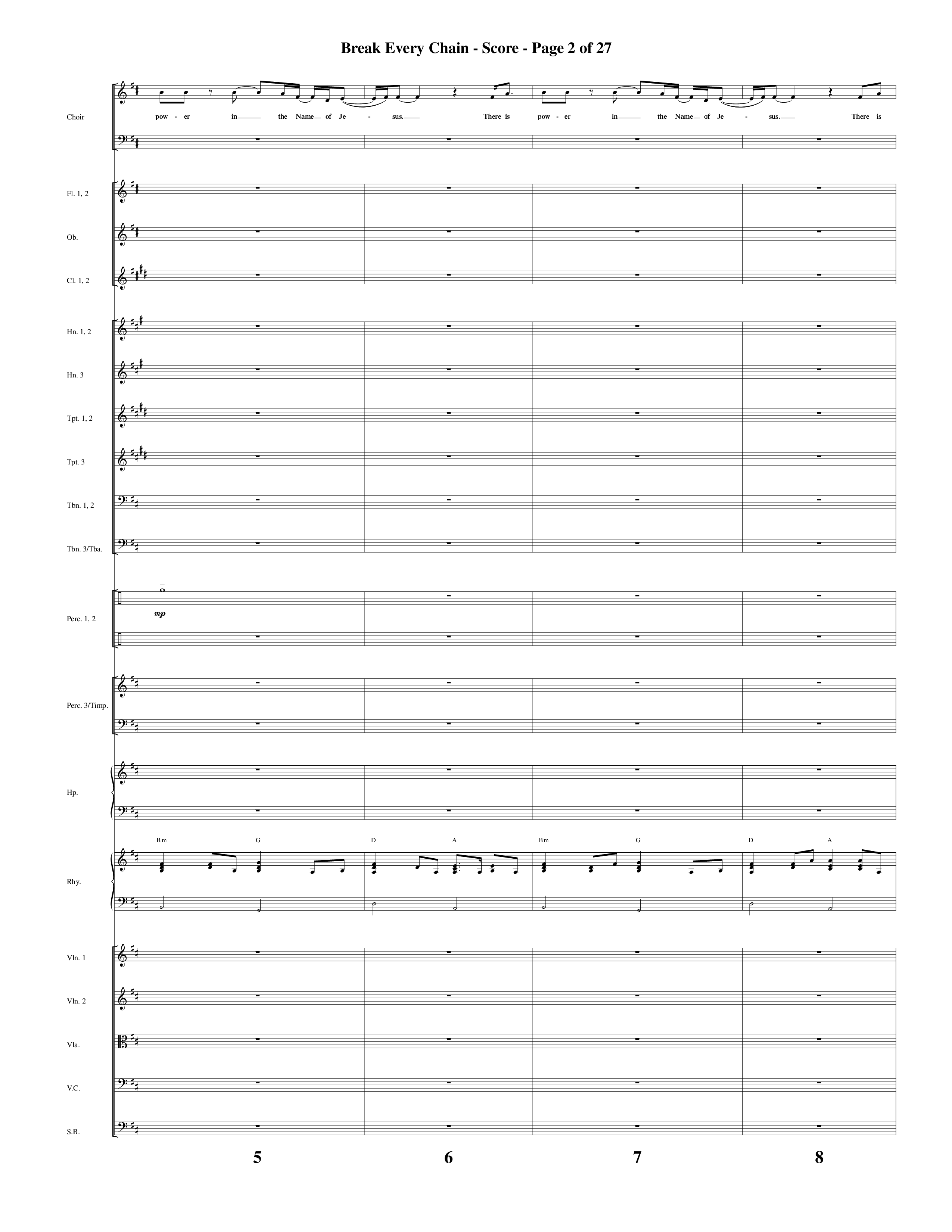 Break Every Chain (with Amazing Grace (My Chains Are Gone)) (Choral Anthem SATB) Orchestration (Word Music Choral / Arr. Cliff Duren)