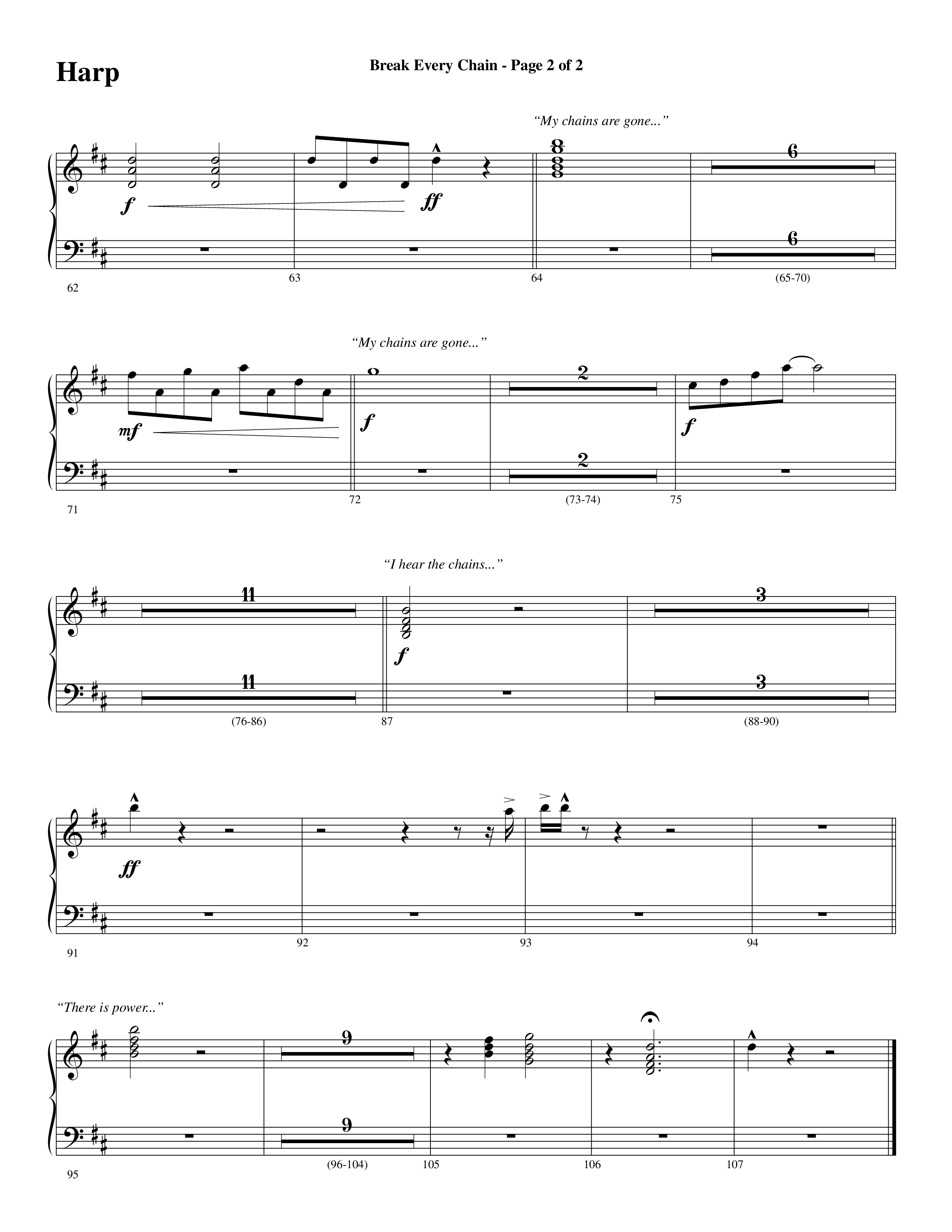 Break Every Chain (with Amazing Grace (My Chains Are Gone)) (Choral Anthem SATB) Harp (Word Music Choral / Arr. Cliff Duren)