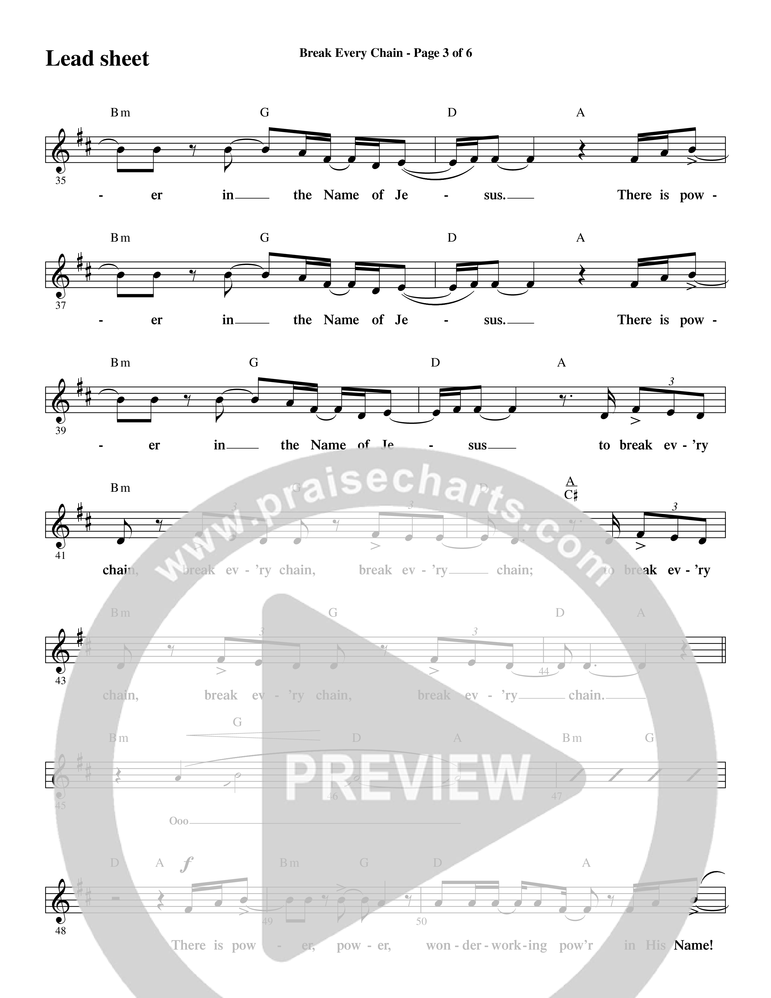 Break Every Chain (with Amazing Grace (My Chains Are Gone)) (Choral Anthem SATB) Lead Sheet (Melody) (Word Music Choral / Arr. Cliff Duren)