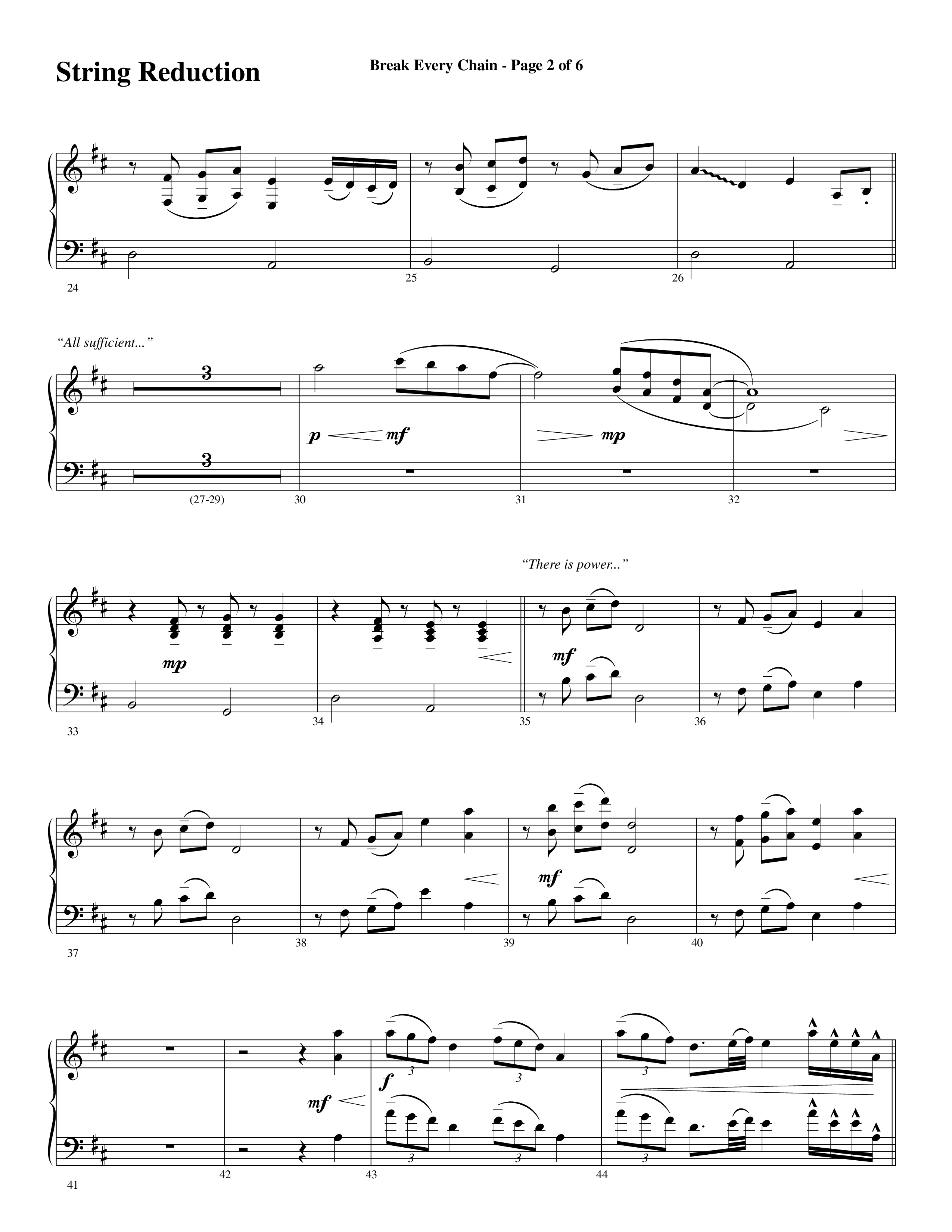 Break Every Chain (with Amazing Grace (My Chains Are Gone)) (Choral Anthem SATB) String Reduction (Word Music Choral / Arr. Cliff Duren)