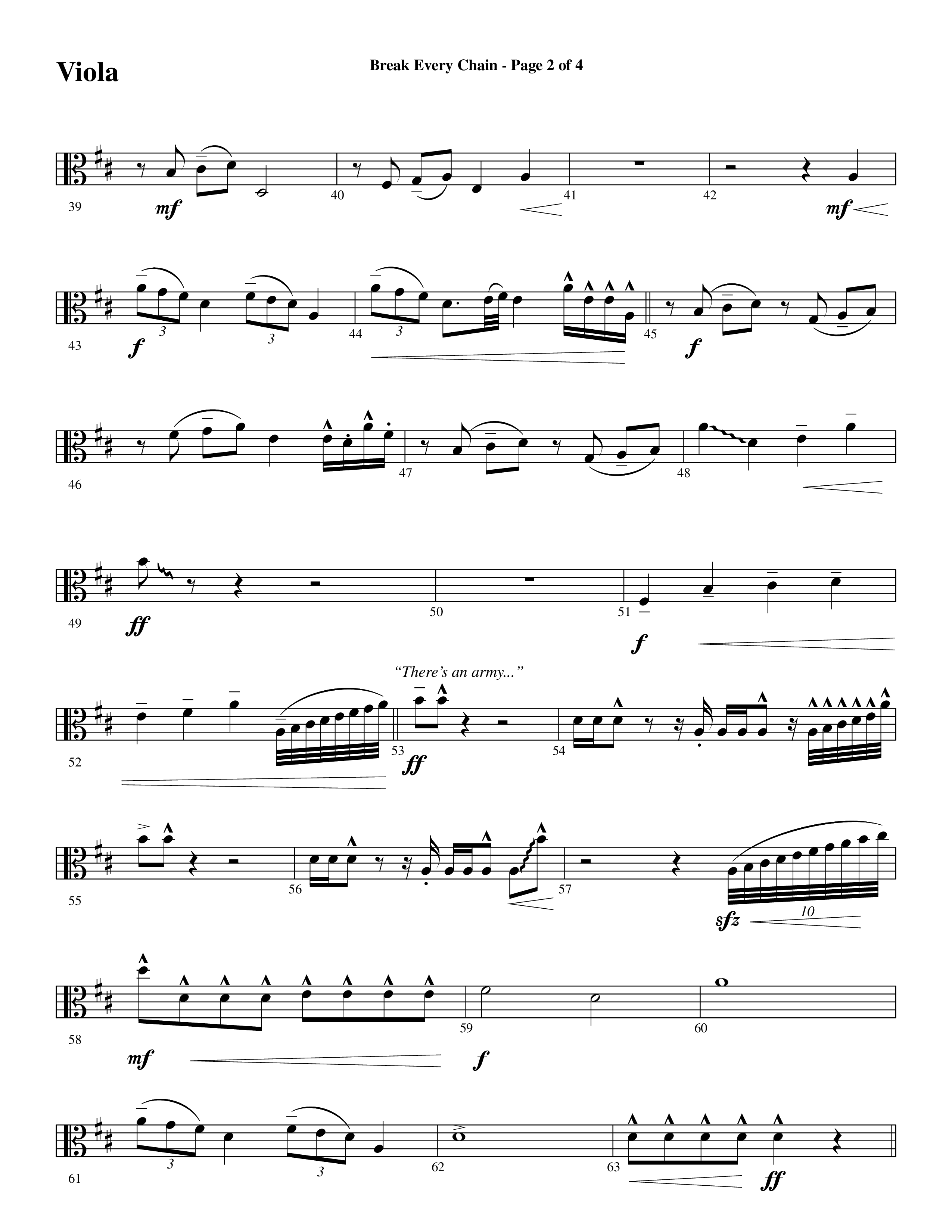Break Every Chain (with Amazing Grace (My Chains Are Gone)) (Choral Anthem SATB) Viola (Word Music Choral / Arr. Cliff Duren)