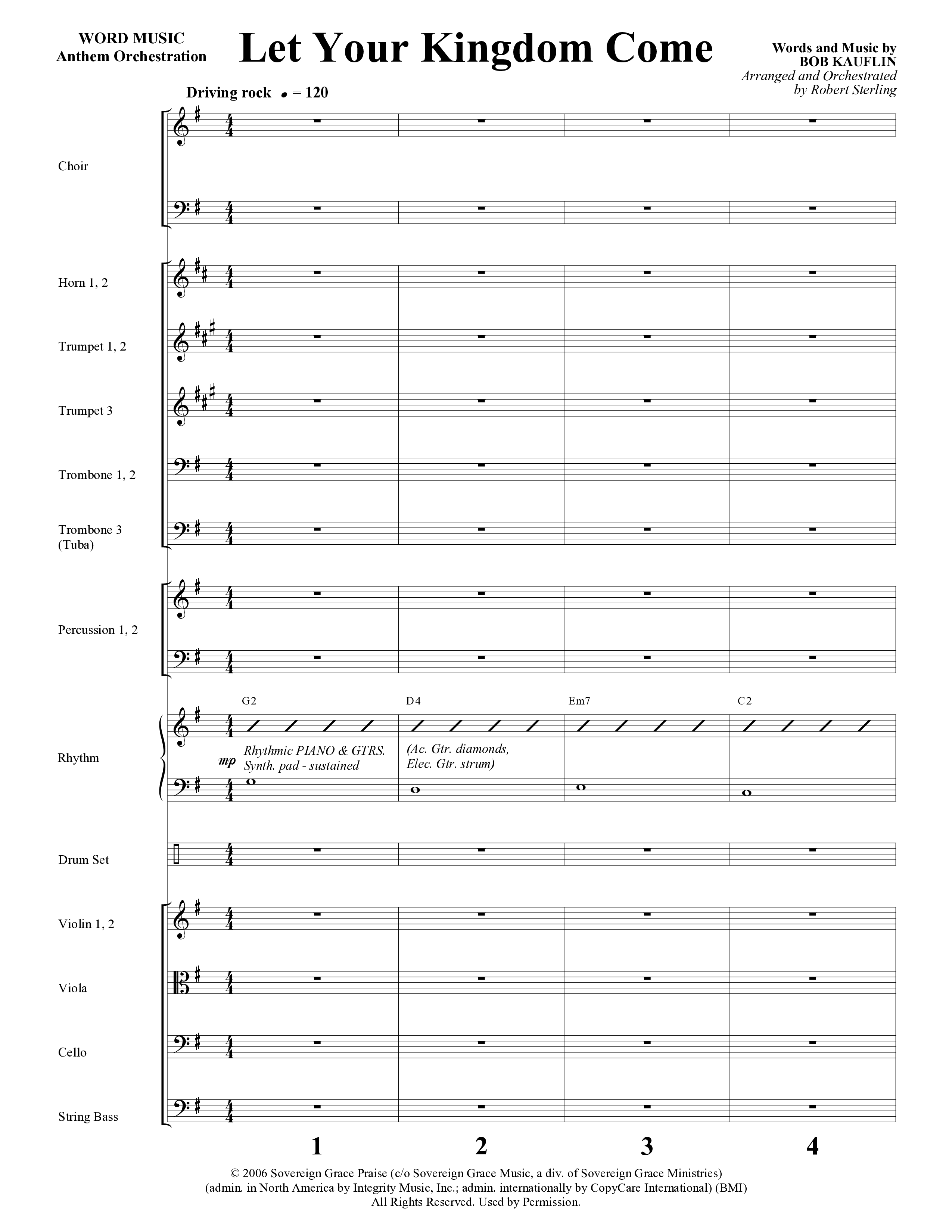 Let Your Kingdom Come (Choral Anthem SATB) Orchestration (Word Music Choral / Robert Sterling)
