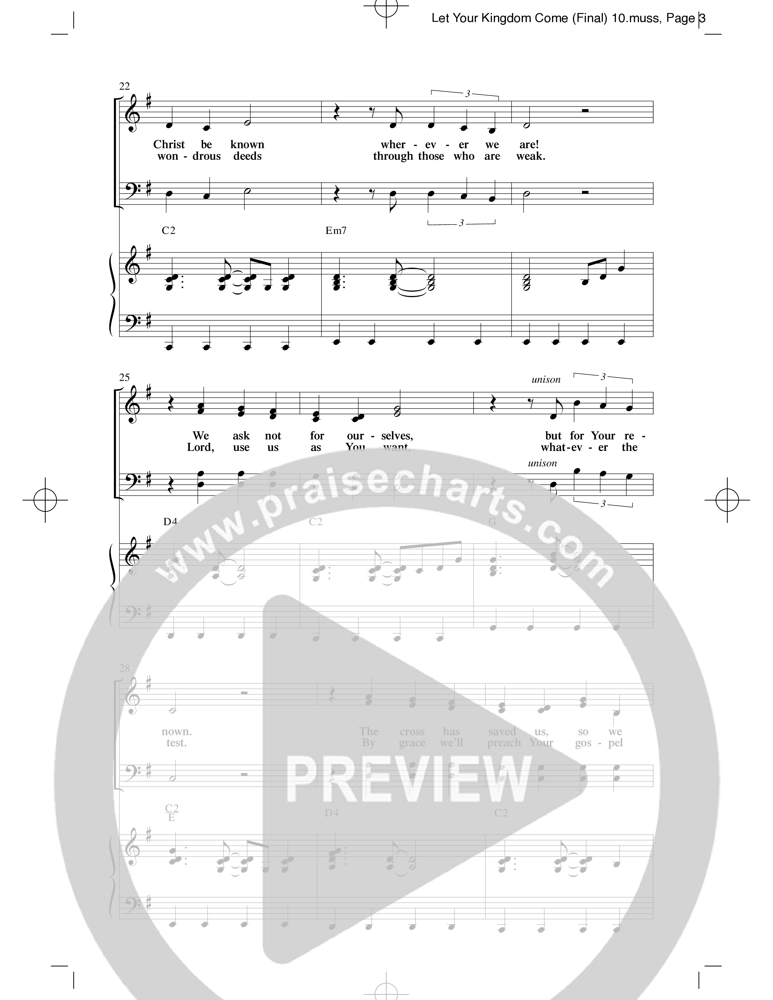 Let Your Kingdom Come (Choral Anthem SATB) Anthem (SATB/Piano) (Word Music Choral / Robert Sterling)