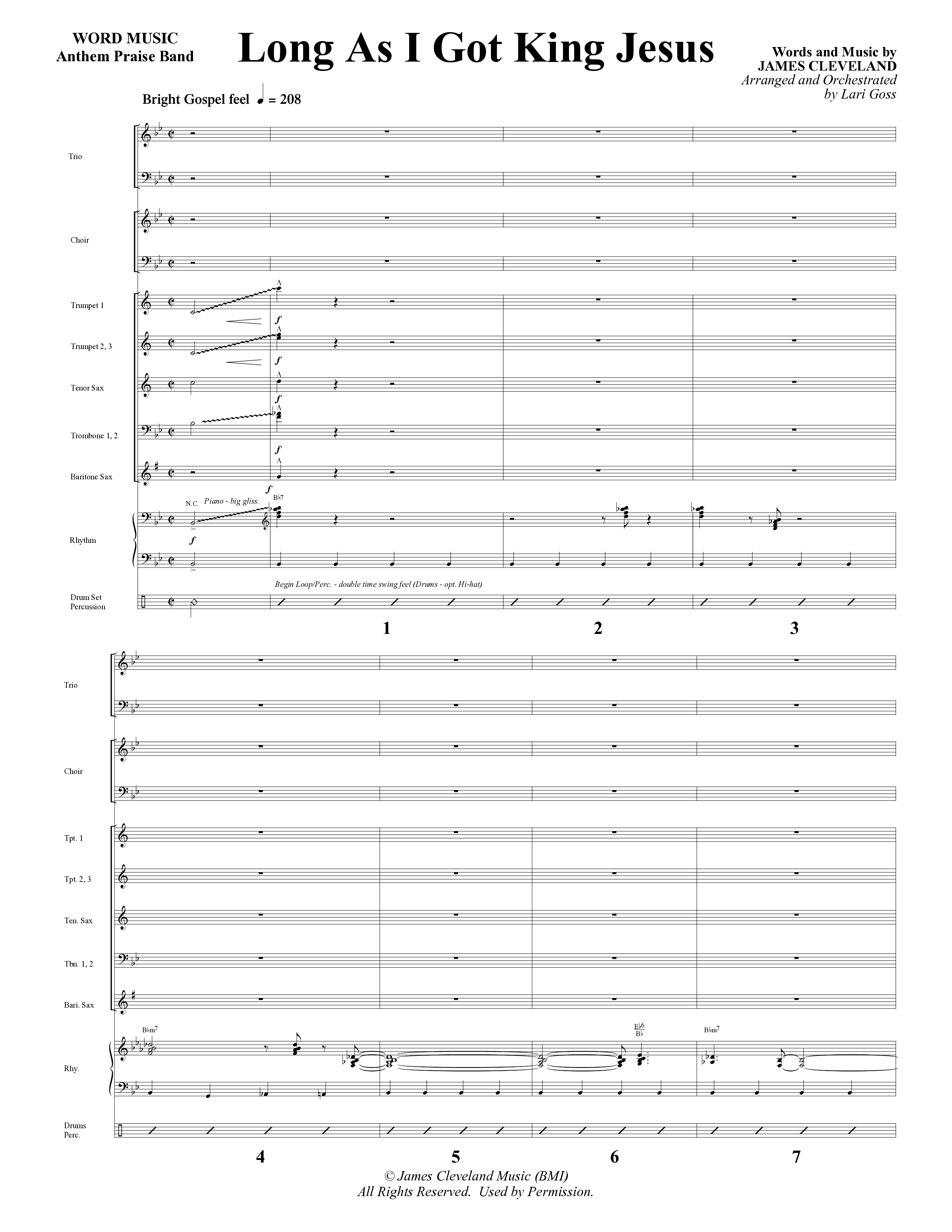 Long As I Got King Jesus (Choral Anthem SATB) Orchestration (Word Music Choral / Arr. Lari Goss)