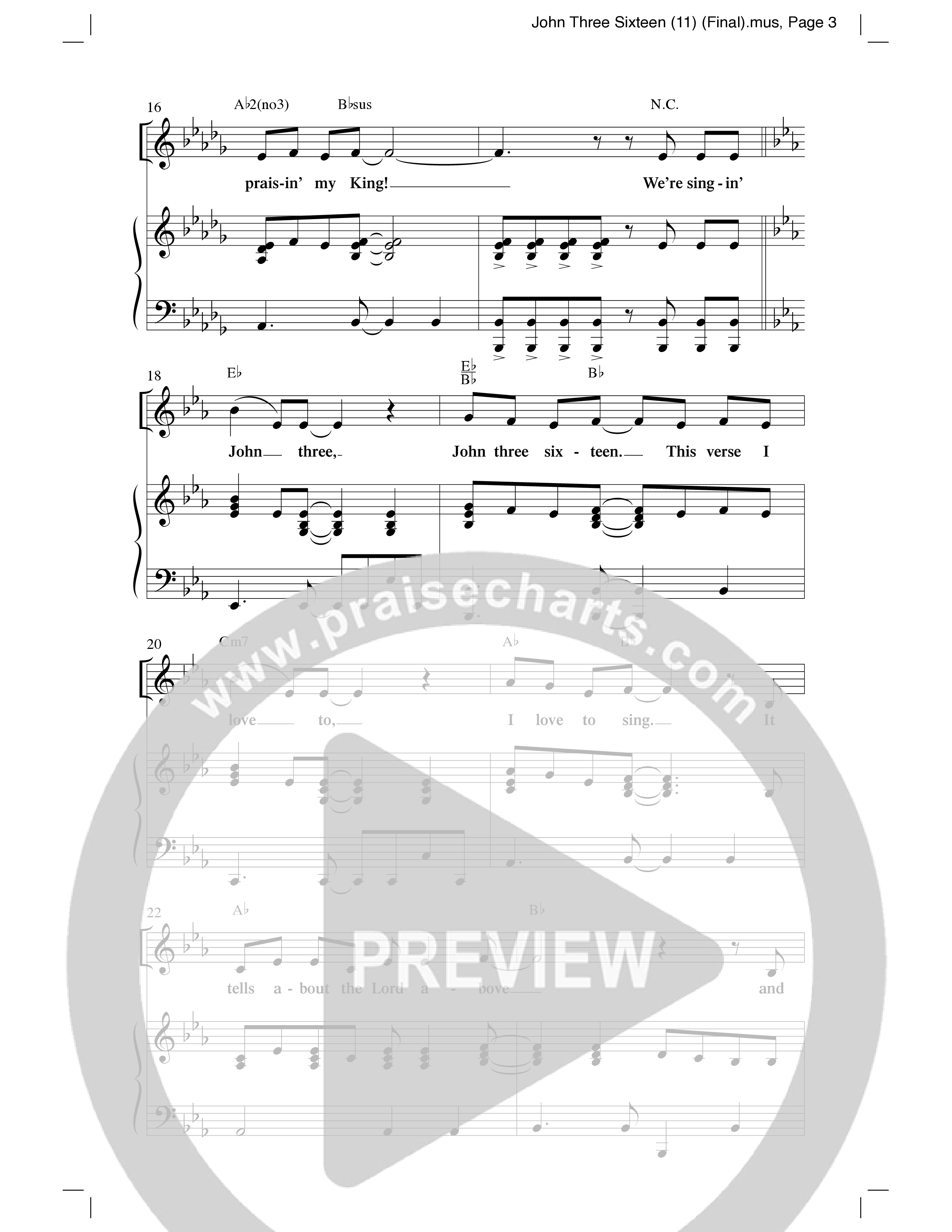 John 3:16 (Choral Anthem SATB) Anthem (SATB/Piano) (Word Music Choral / Arr. David Clydesdale)