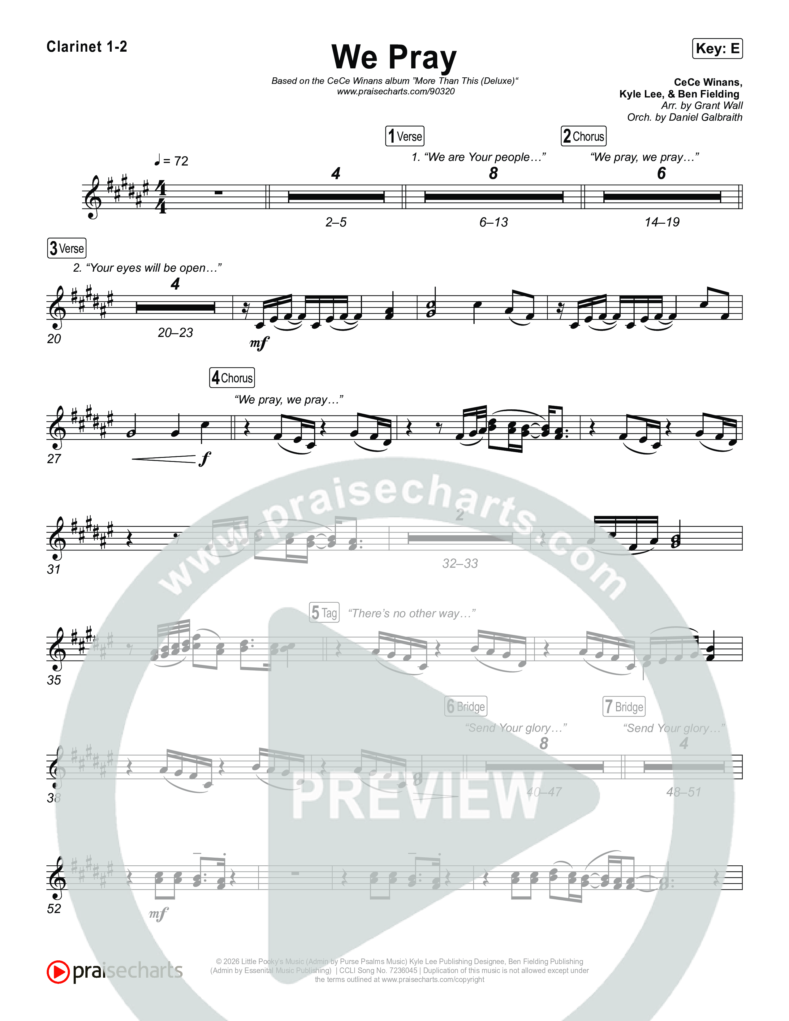 We Pray Clarinet 1,2 (CeCe Winans)