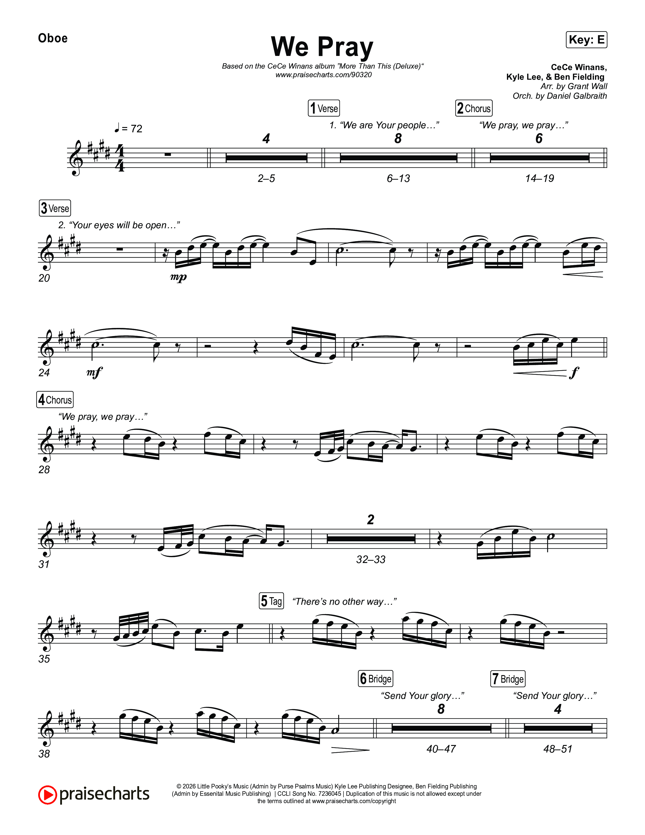 We Pray Oboe (CeCe Winans)
