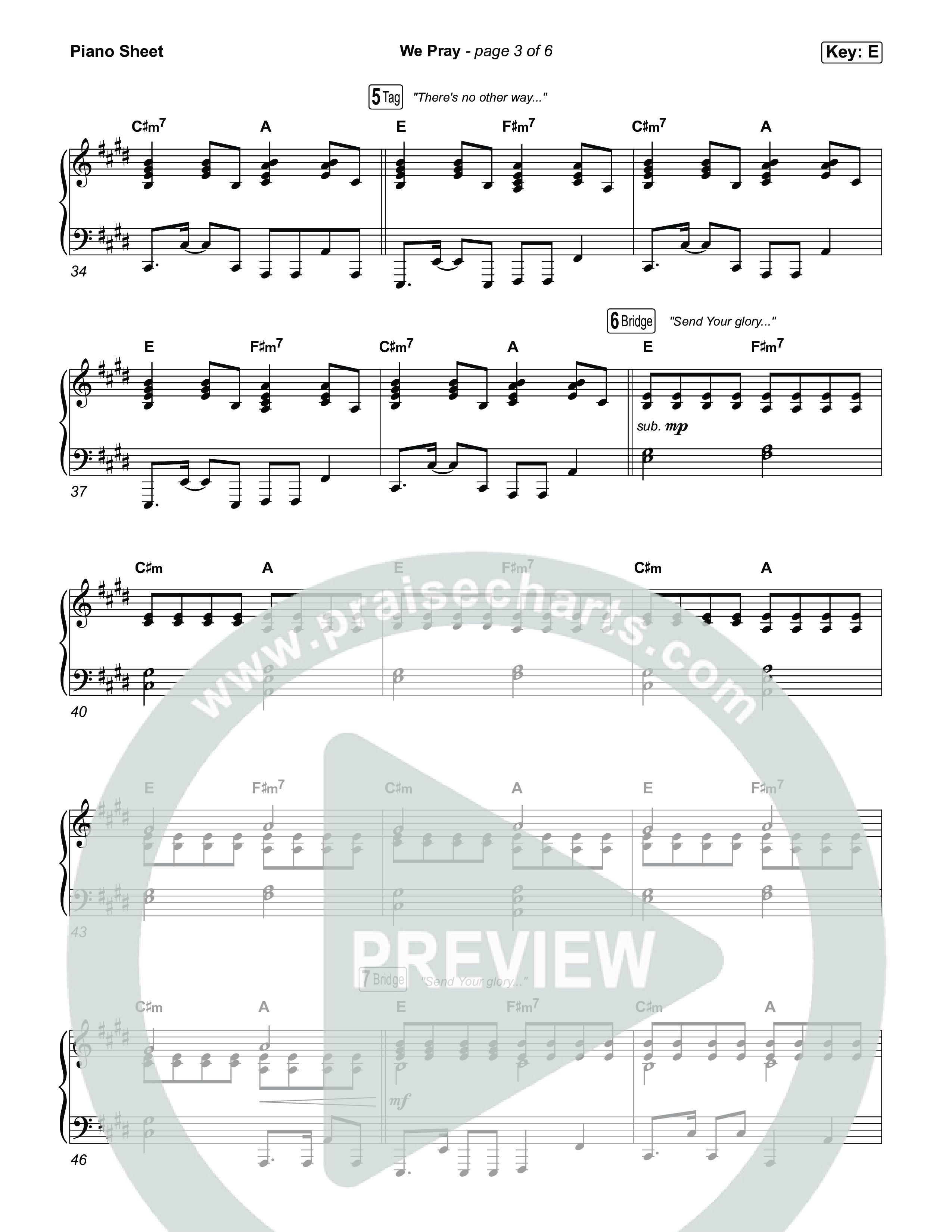We Pray Piano Sheet (CeCe Winans)