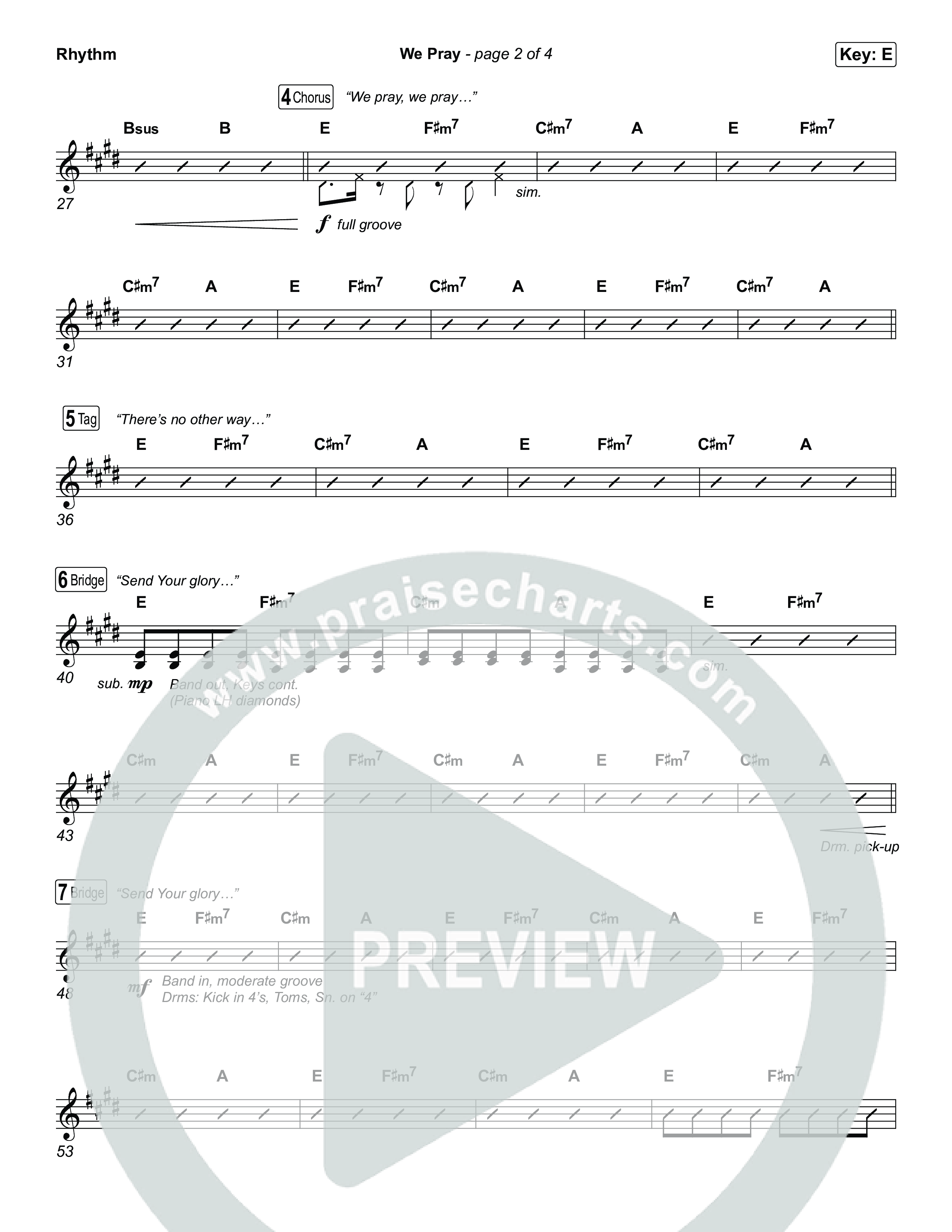 We Pray Rhythm Chart (CeCe Winans)