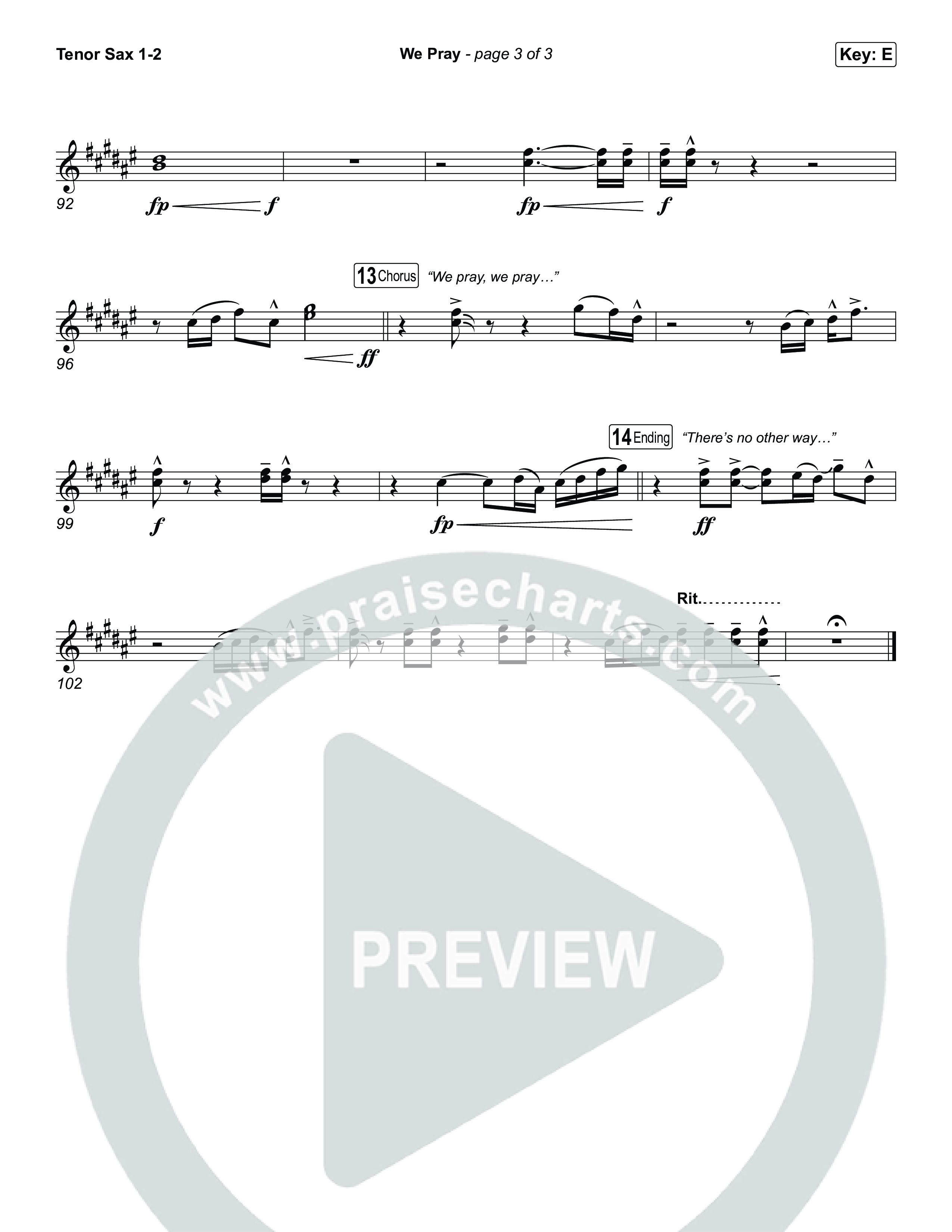 We Pray Tenor Sax 1,2 (CeCe Winans)