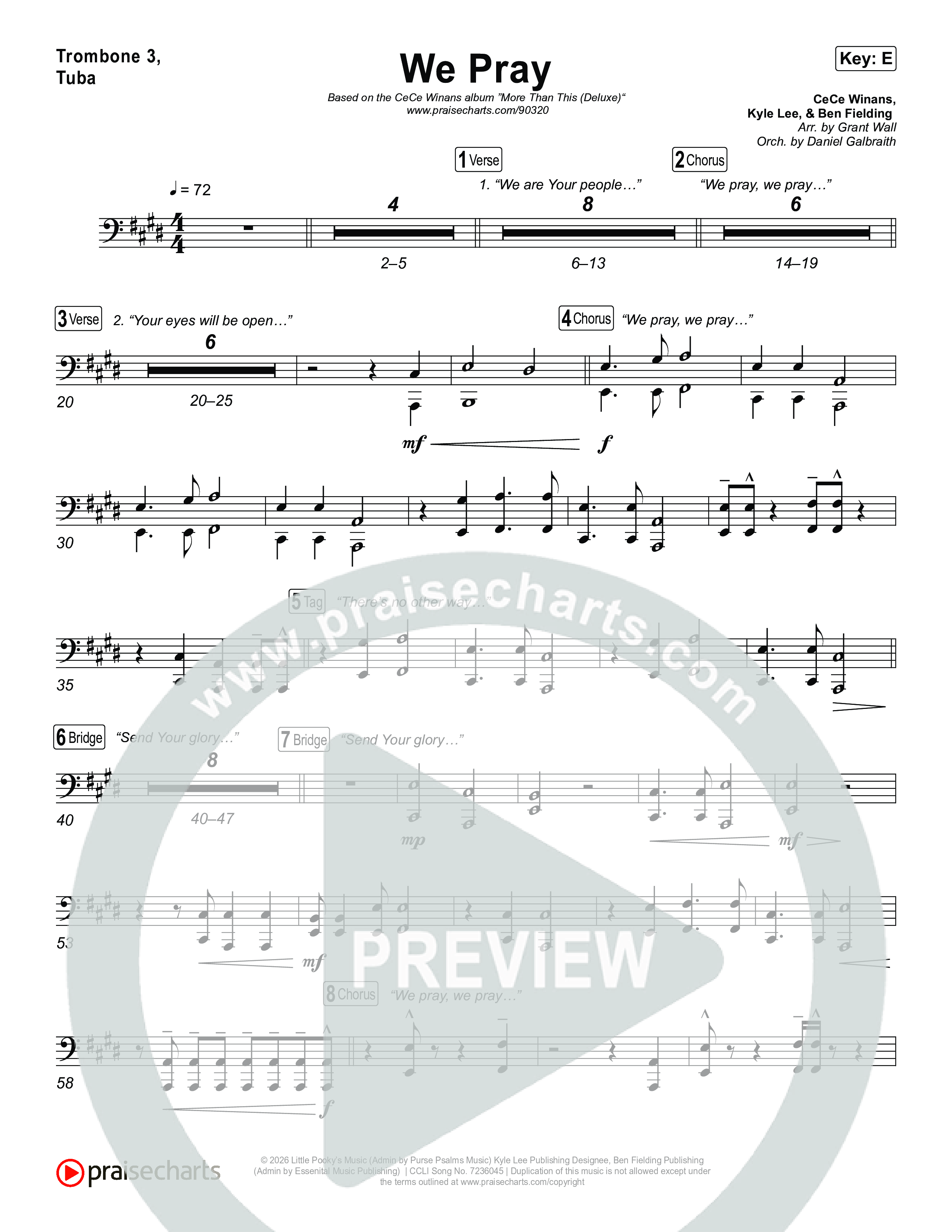 We Pray Trombone 3/Tuba (CeCe Winans)