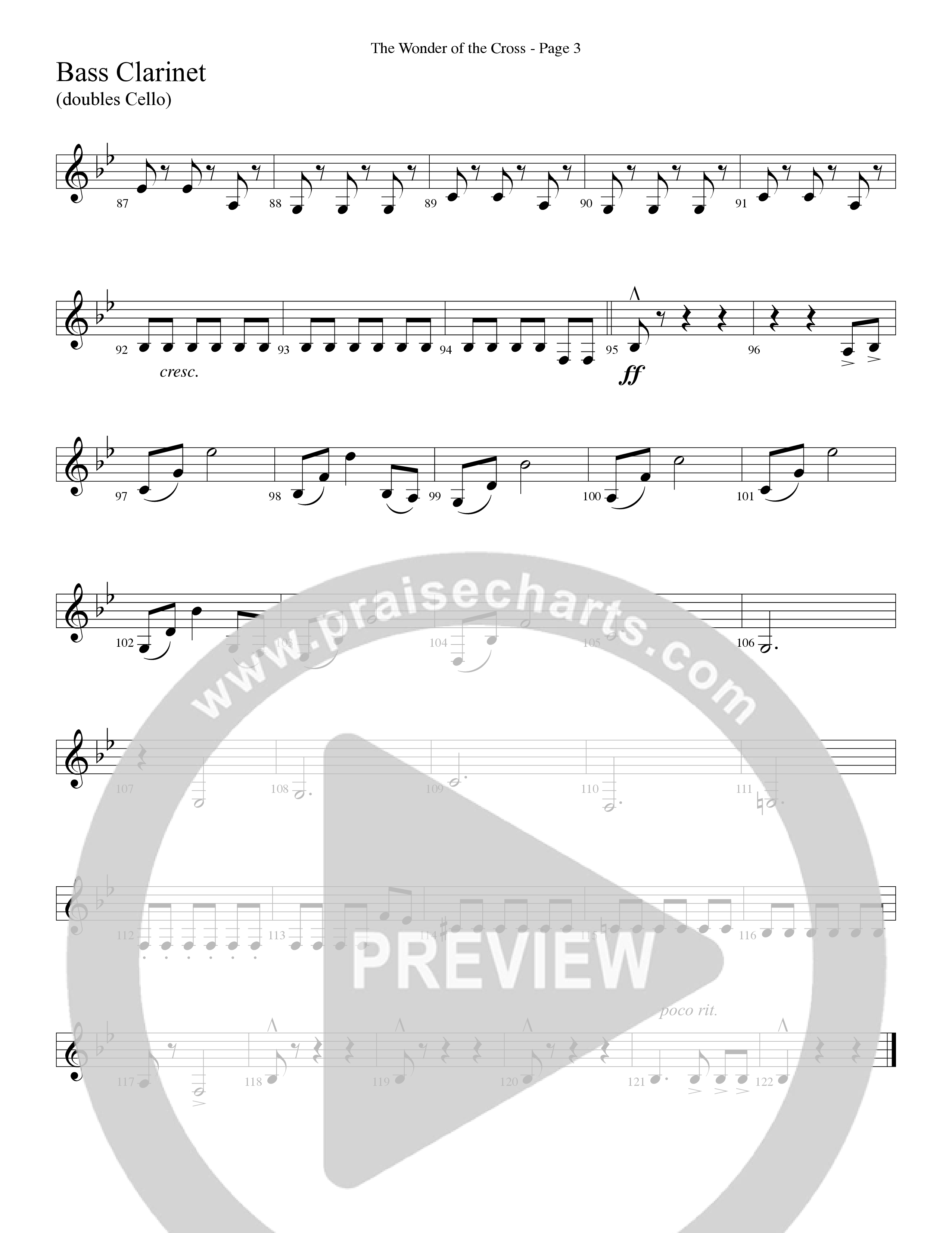 The Wonder Of The Cross (Choral Anthem SATB) Bass Clarinet (Word Music Choral / Arr. Dave Williamson)
