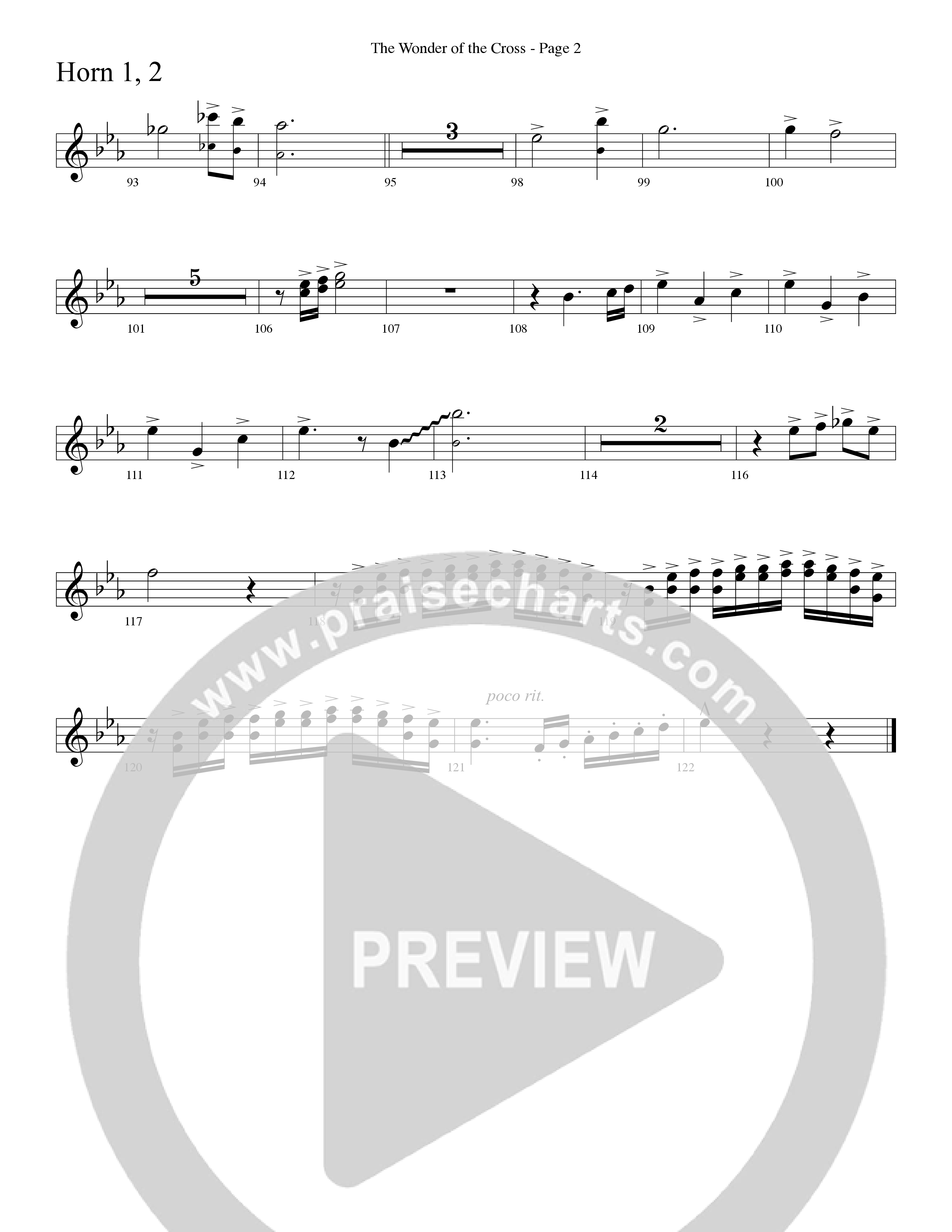 The Wonder Of The Cross (Choral Anthem SATB) French Horn 1/2 (Word Music Choral / Arr. Dave Williamson)