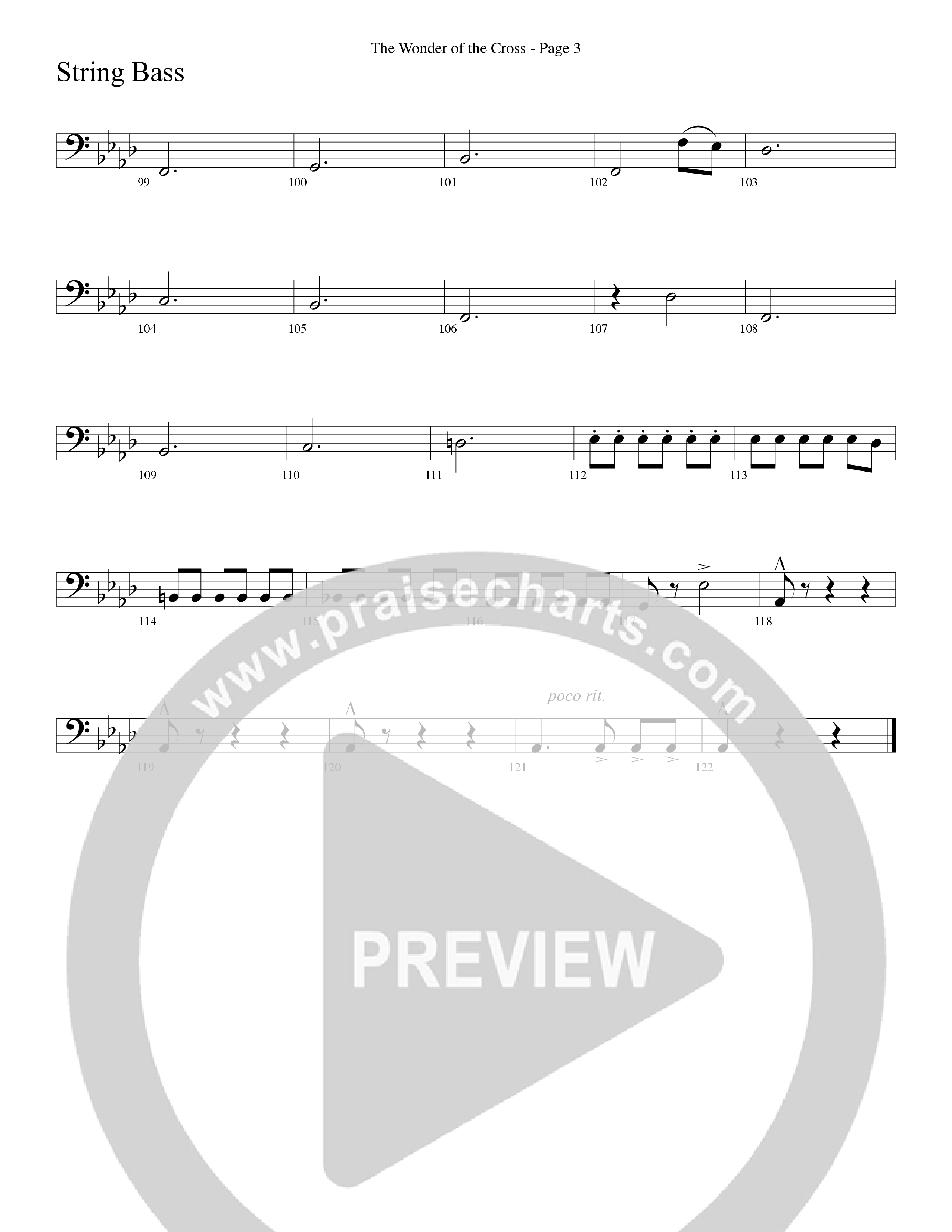 The Wonder Of The Cross (Choral Anthem SATB) String Bass (Word Music Choral / Arr. Dave Williamson)