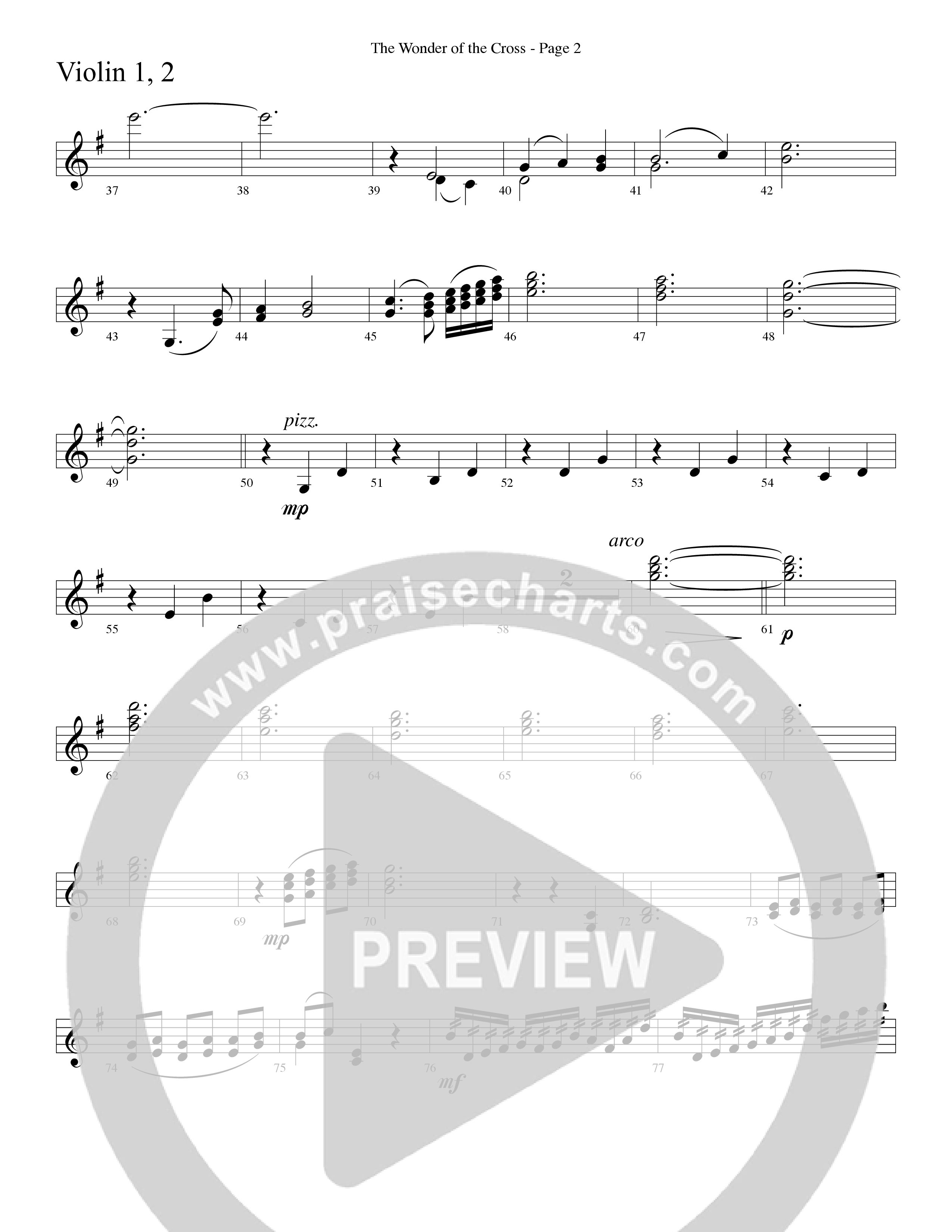 The Wonder Of The Cross (Choral Anthem SATB) Violin 1/2 (Word Music Choral / Arr. Dave Williamson)