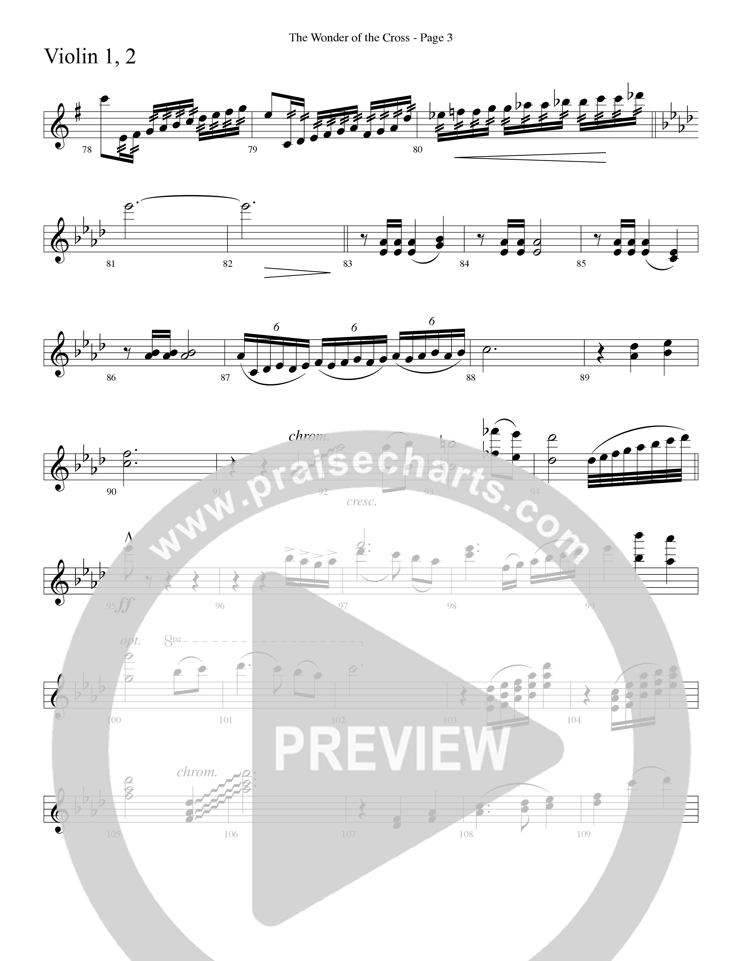 The Wonder Of The Cross (Choral Anthem SATB) Violin 1/2 (Word Music Choral / Arr. Dave Williamson)