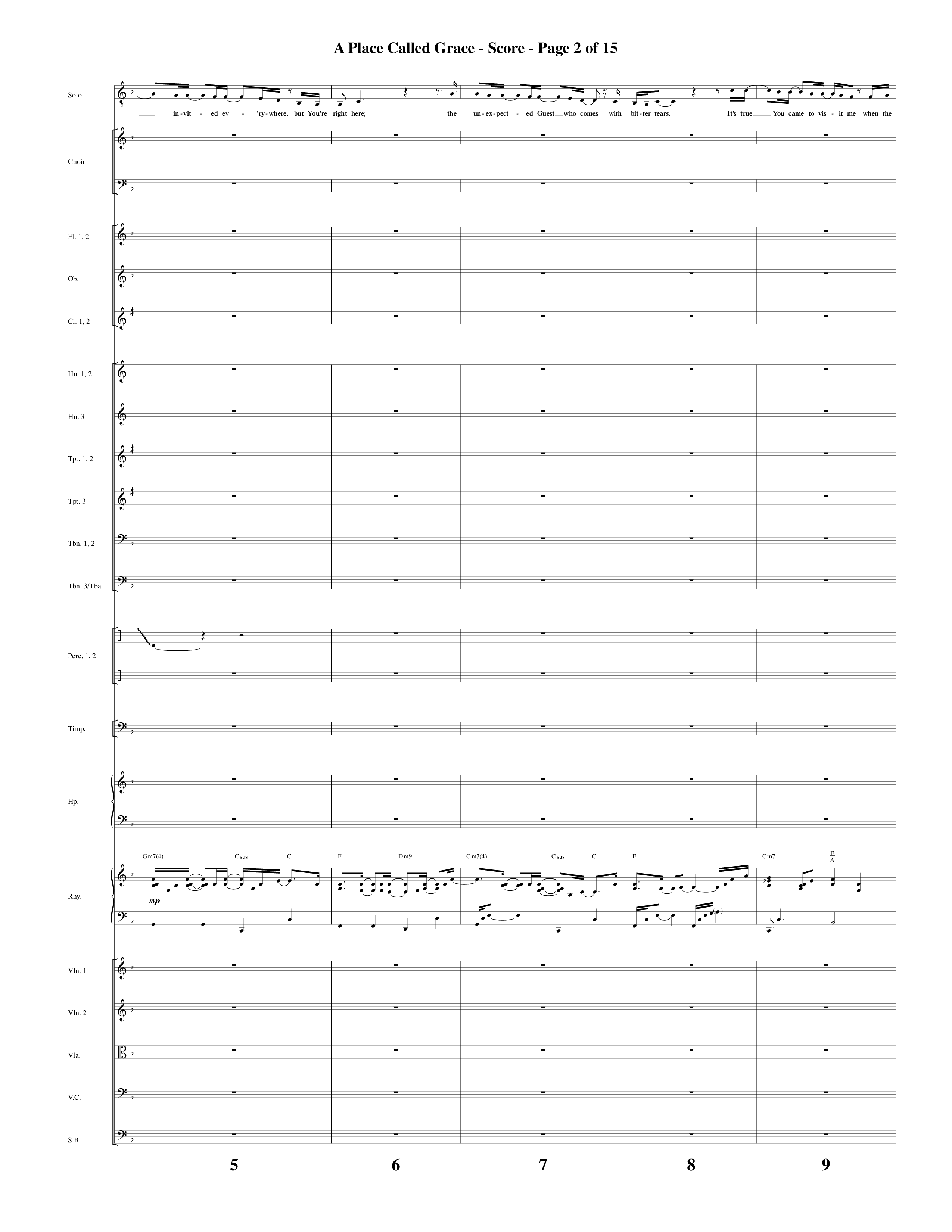 A Place Called Grace (with My Savior's Love) (Choral Anthem SATB) Orchestration (Arr. David Wise / Orch. Phillip Keveren)