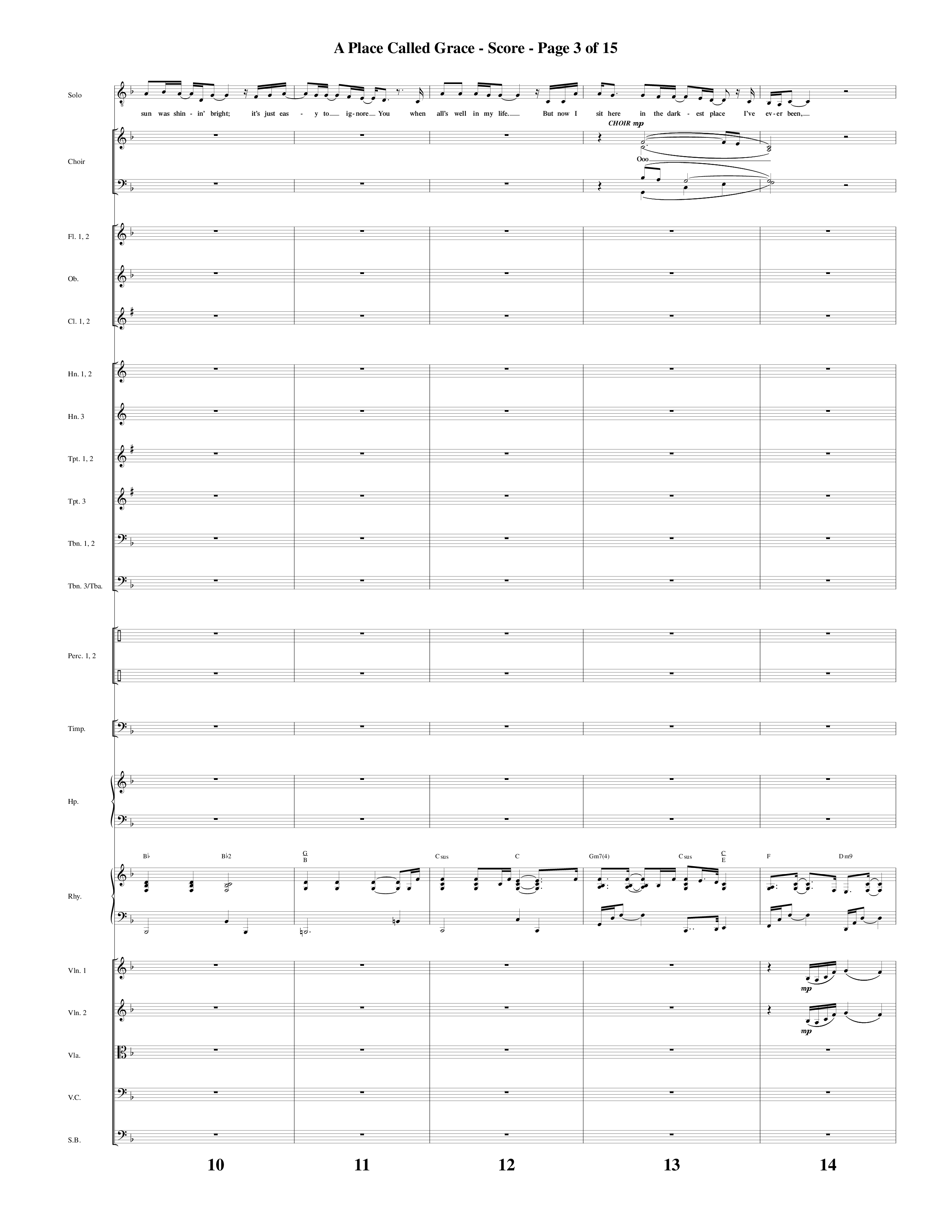 A Place Called Grace (with My Savior's Love) (Choral Anthem SATB) Orchestration (Arr. David Wise / Orch. Phillip Keveren)