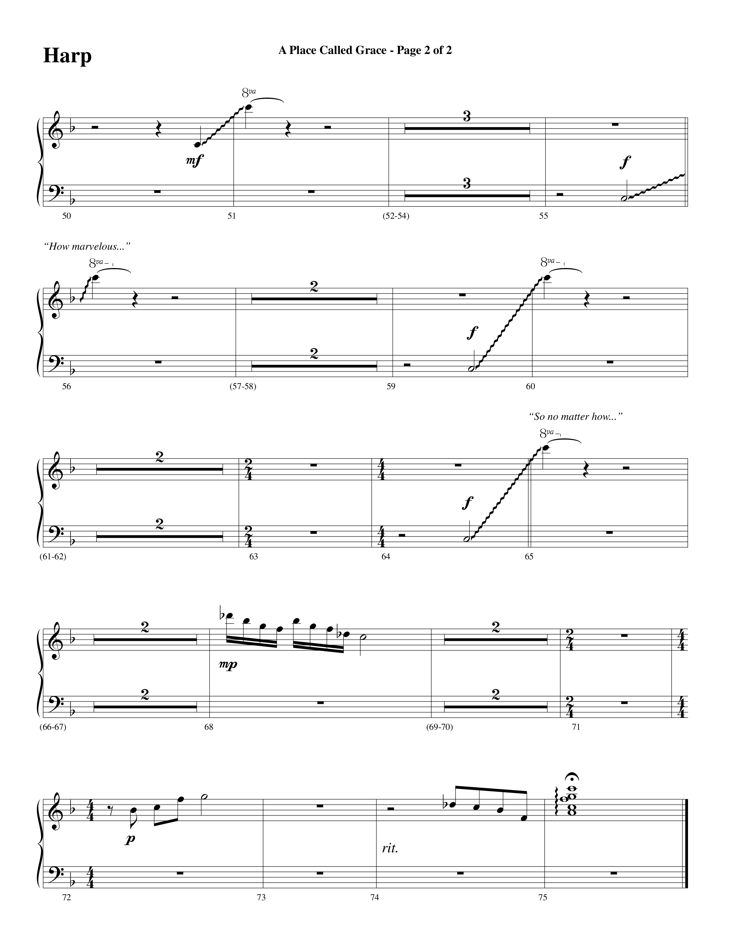 A Place Called Grace (with My Savior's Love) (Choral Anthem SATB) Harp (Arr. David Wise / Orch. Phillip Keveren)