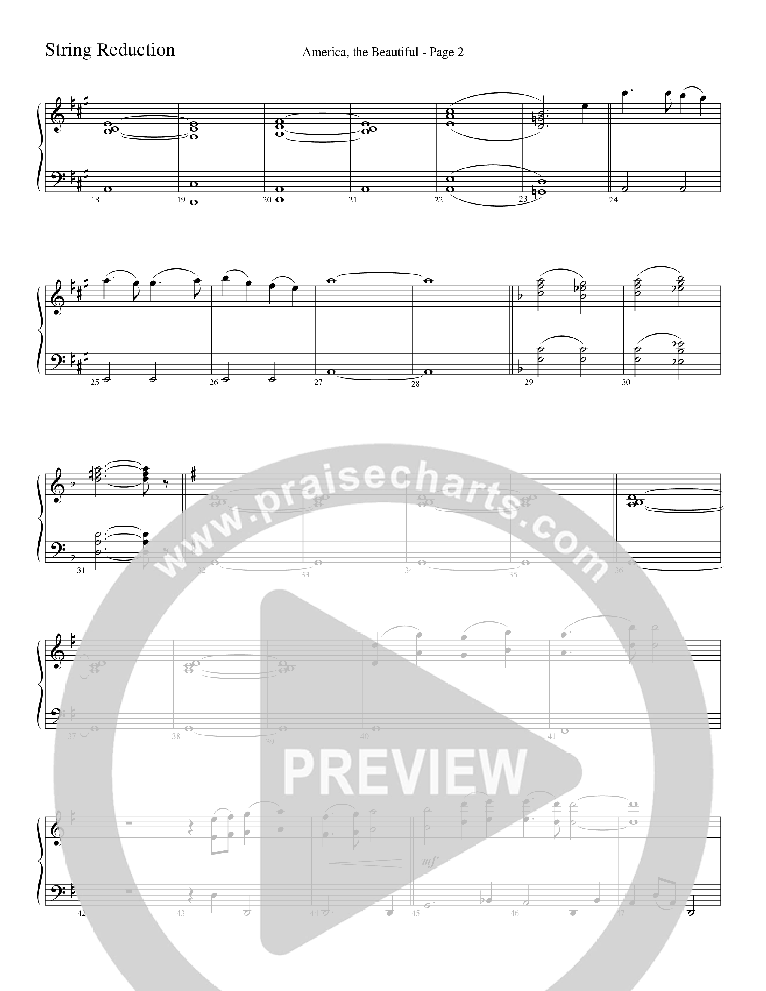America, the Beautiful (Choral Anthem SATB) String Reduction (Word Music Choral / Arr. David T. Clydesdale)