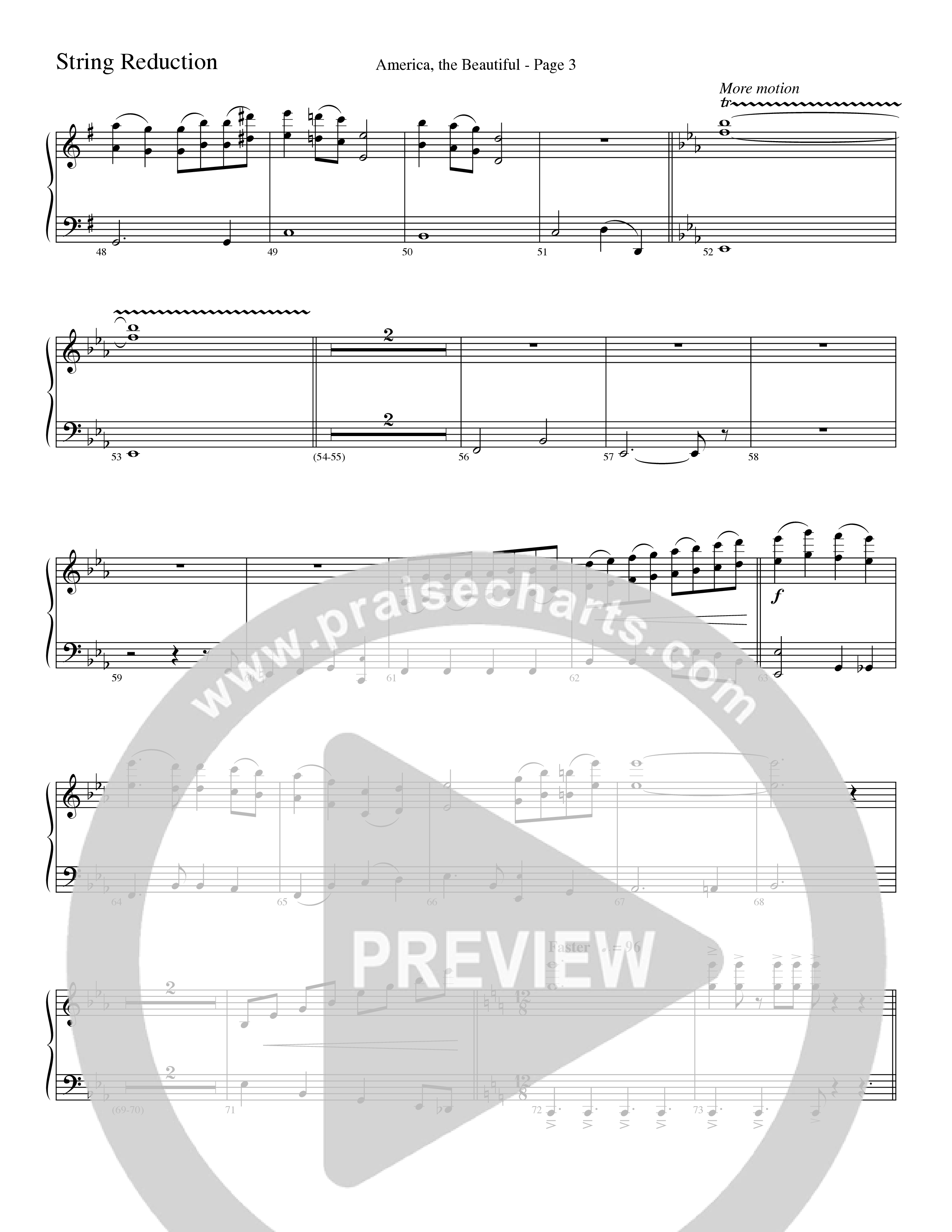 America, the Beautiful (Choral Anthem SATB) String Reduction (Word Music Choral / Arr. David T. Clydesdale)