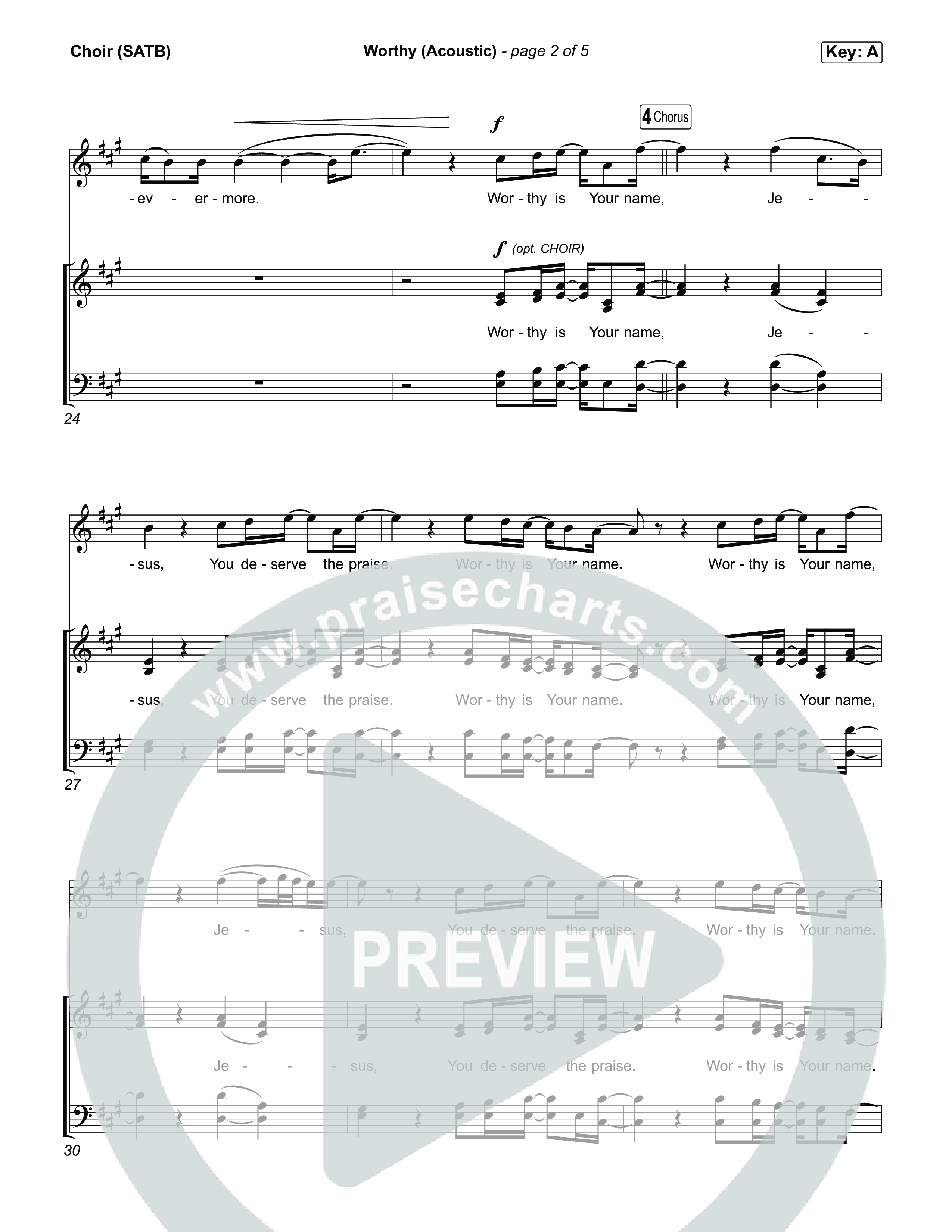 Worthy (Acoustic) Choir Sheet (SATB) (Stephen McWhirter)