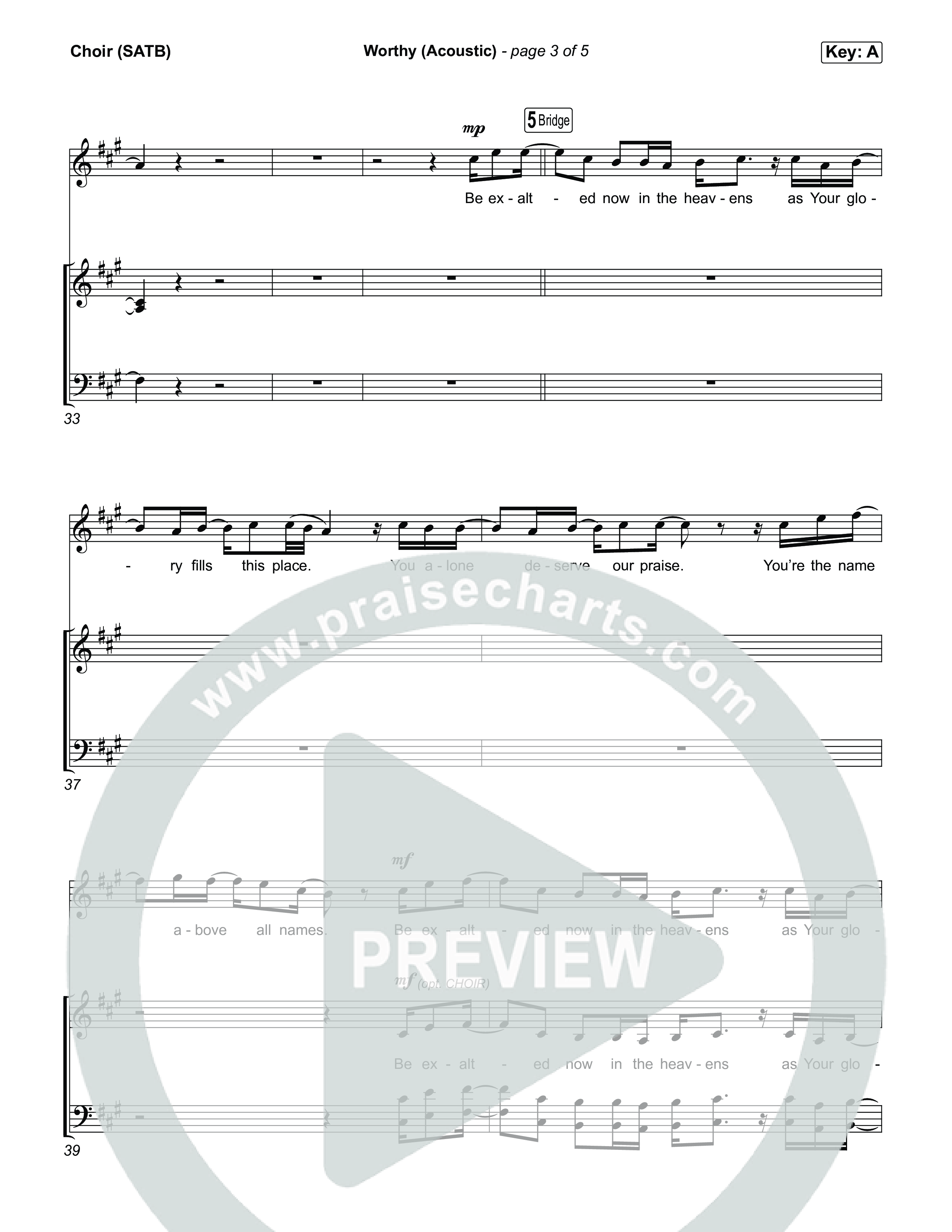 Worthy (Acoustic) Choir Sheet (SATB) (Stephen McWhirter)