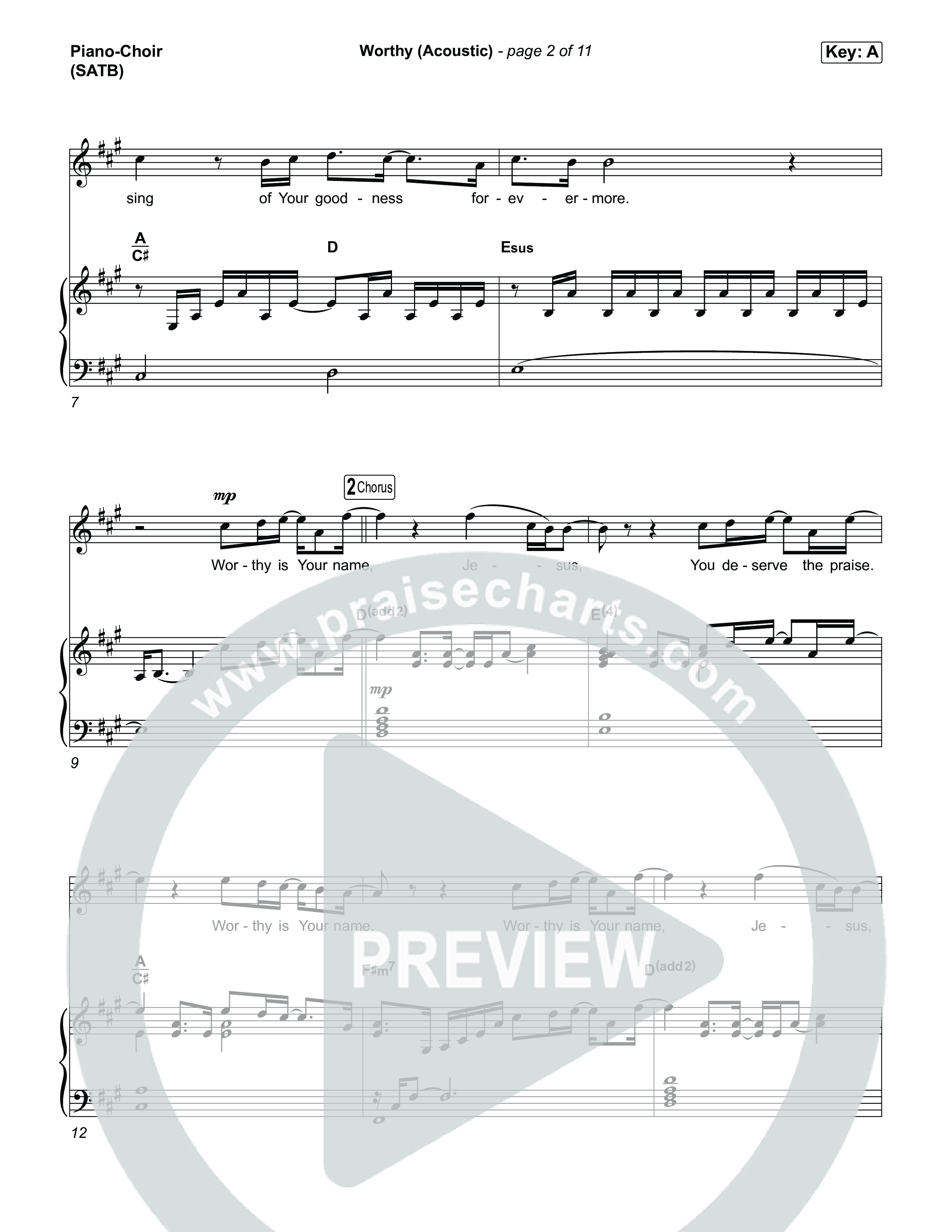 Worthy (Acoustic) Piano/Vocal Pack (Stephen McWhirter)