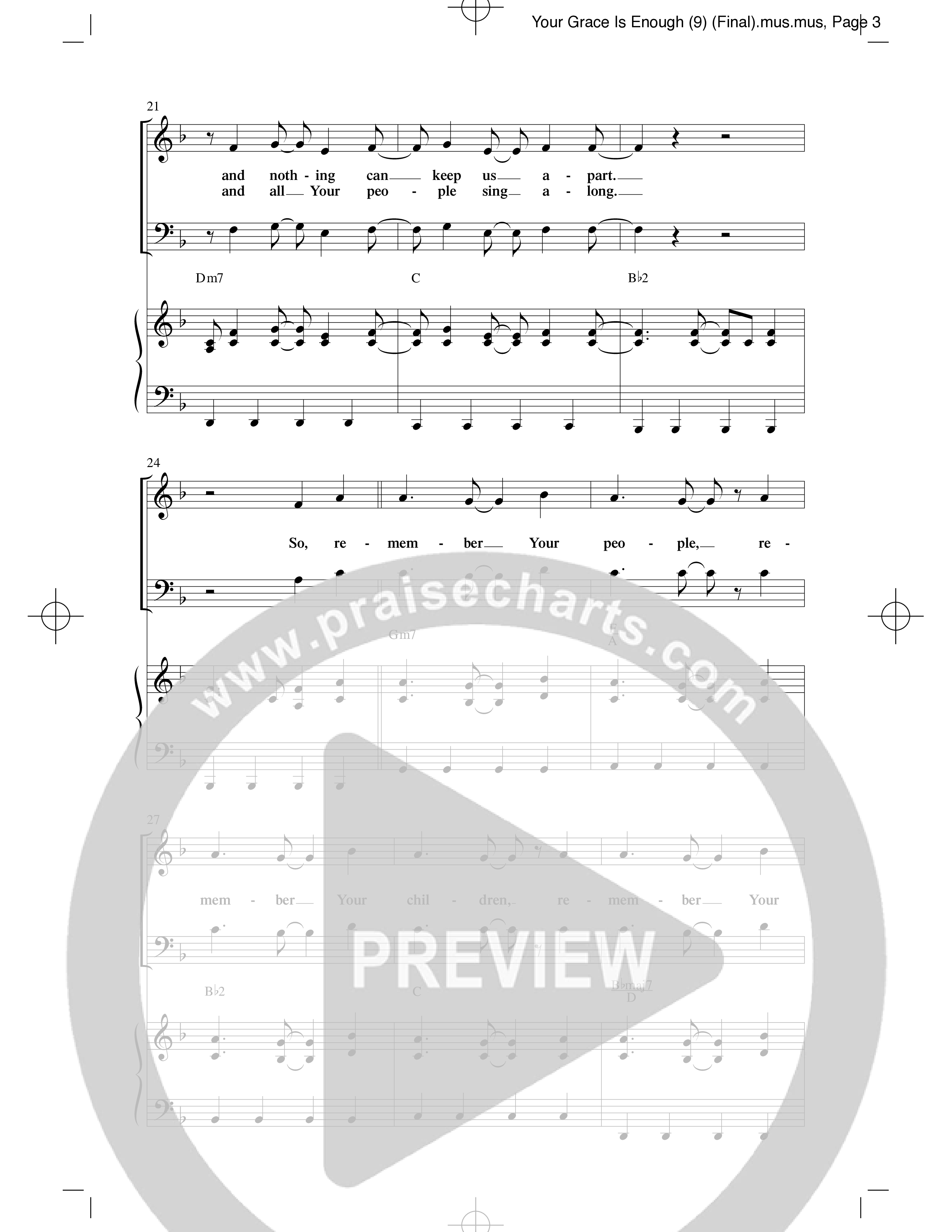 Your Grace Is Enough (Choral Anthem SATB) Anthem (SATB/Piano) (Word Music Choral / Robert Sterling)