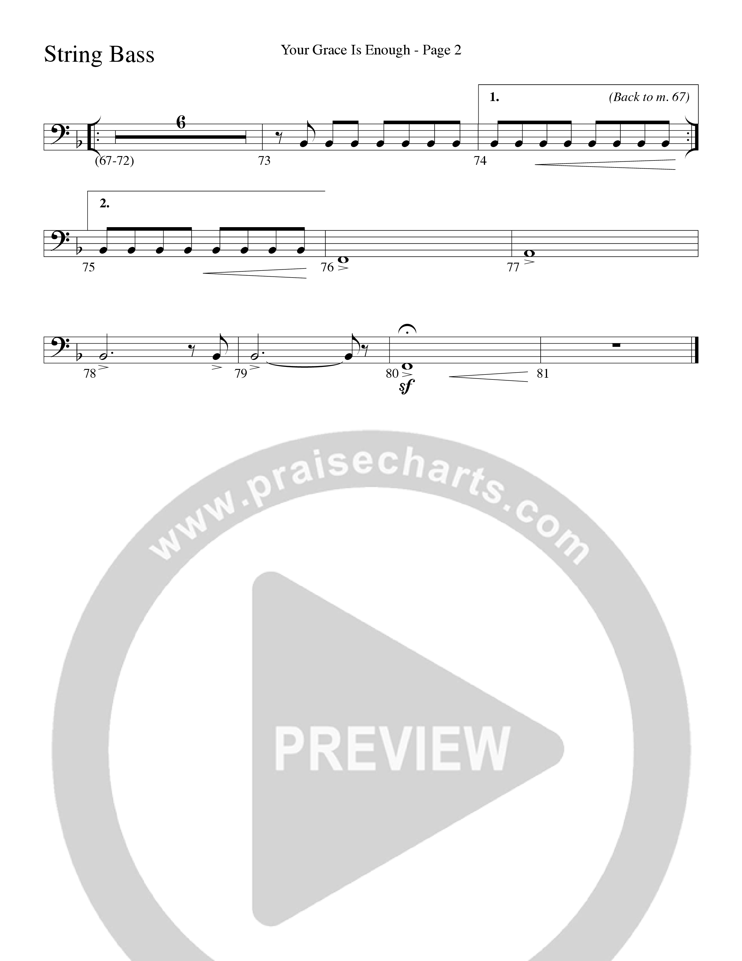 Your Grace Is Enough (Choral Anthem SATB) String Bass (Word Music Choral / Robert Sterling)