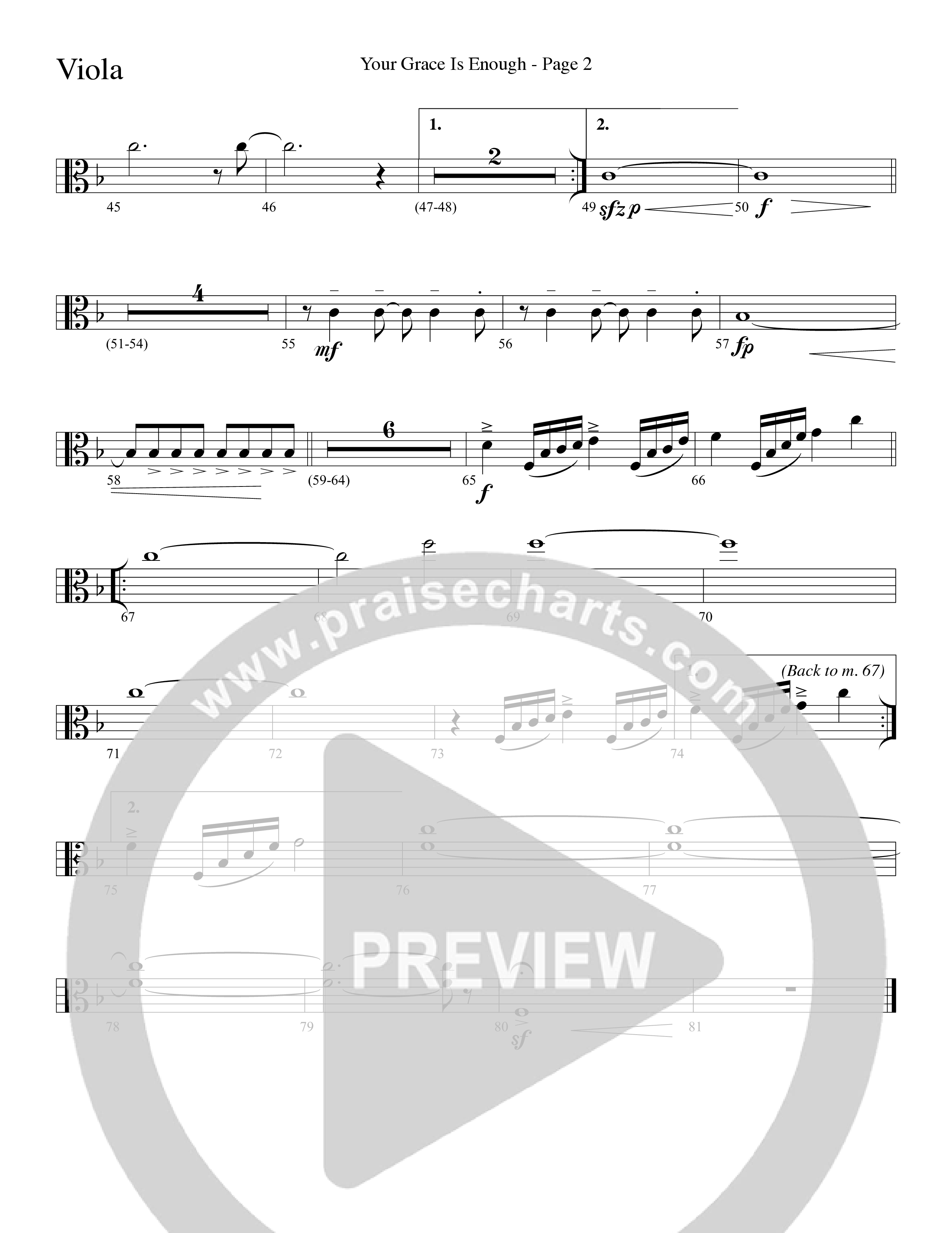 Your Grace Is Enough (Choral Anthem SATB) Viola (Word Music Choral / Robert Sterling)