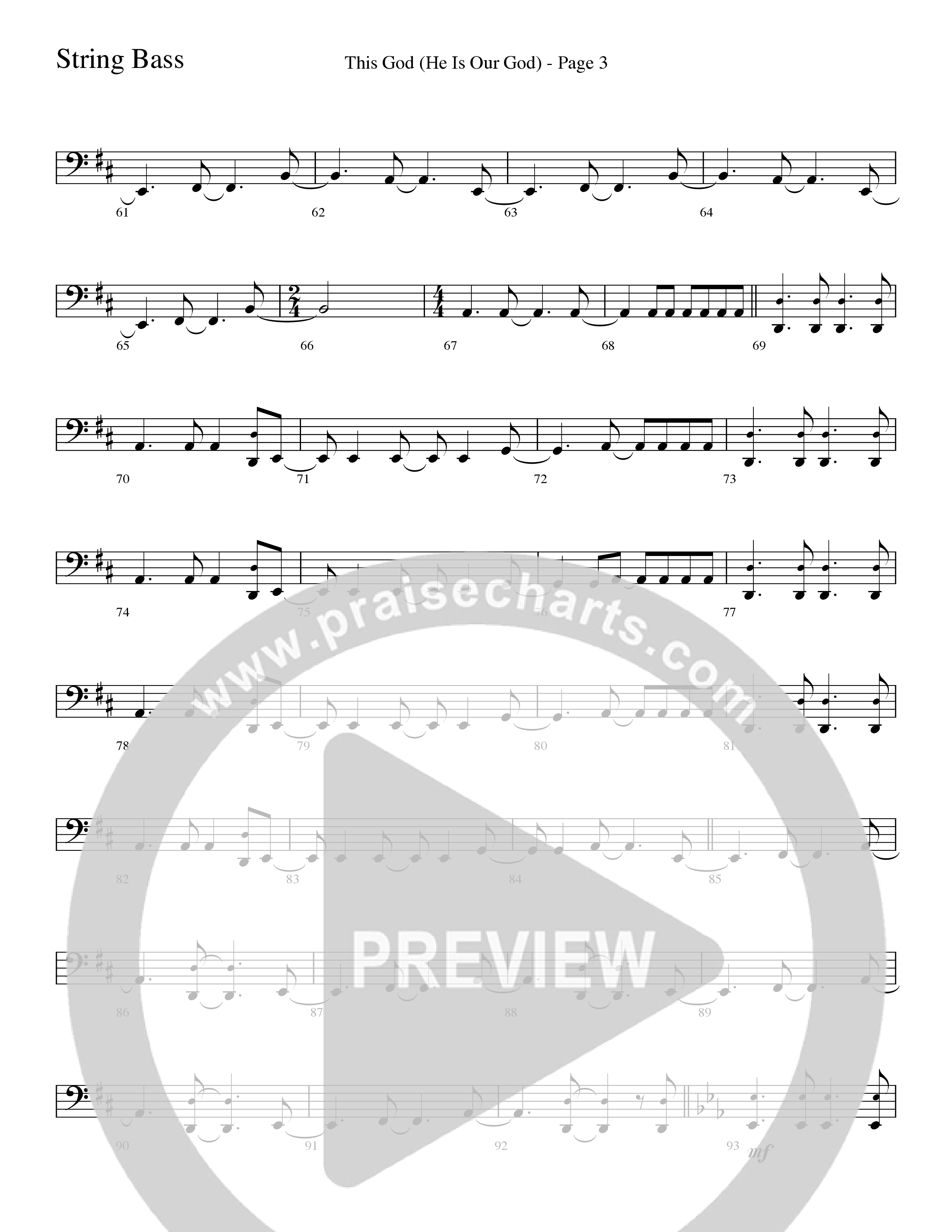This God (He Is Our God) (Choral Anthem SATB) String Bass (Word Music Choral / Arr. David Clydesdale)