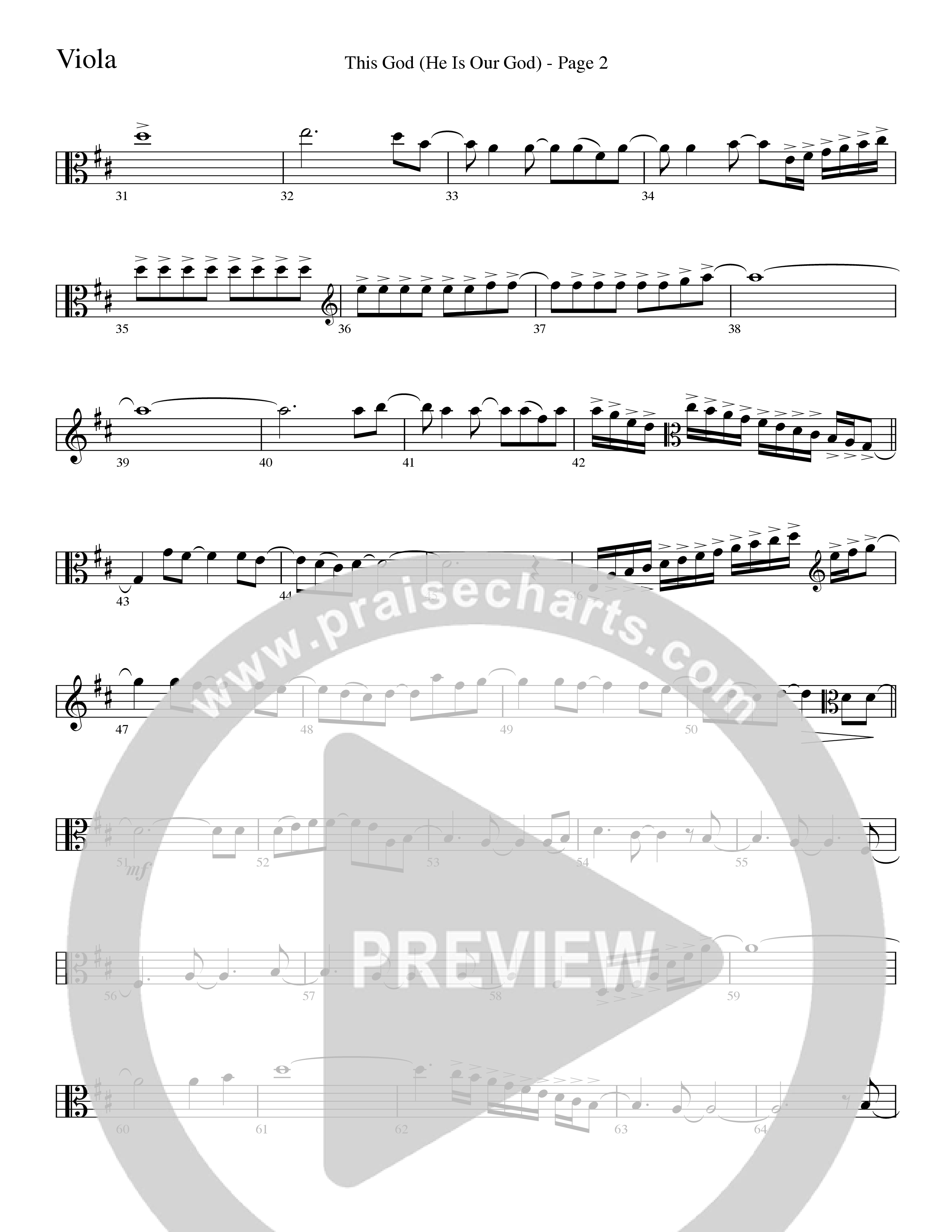 This God (He Is Our God) (Choral Anthem SATB) Viola (Word Music Choral / Arr. David Clydesdale)