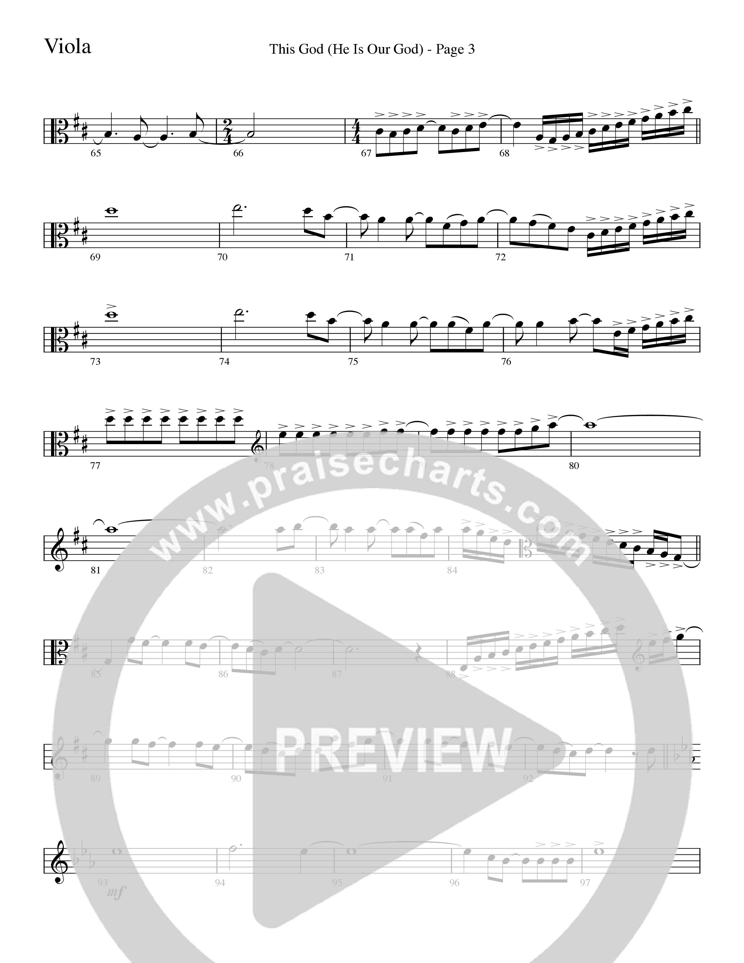 This God (He Is Our God) (Choral Anthem SATB) Viola (Word Music Choral / Arr. David Clydesdale)