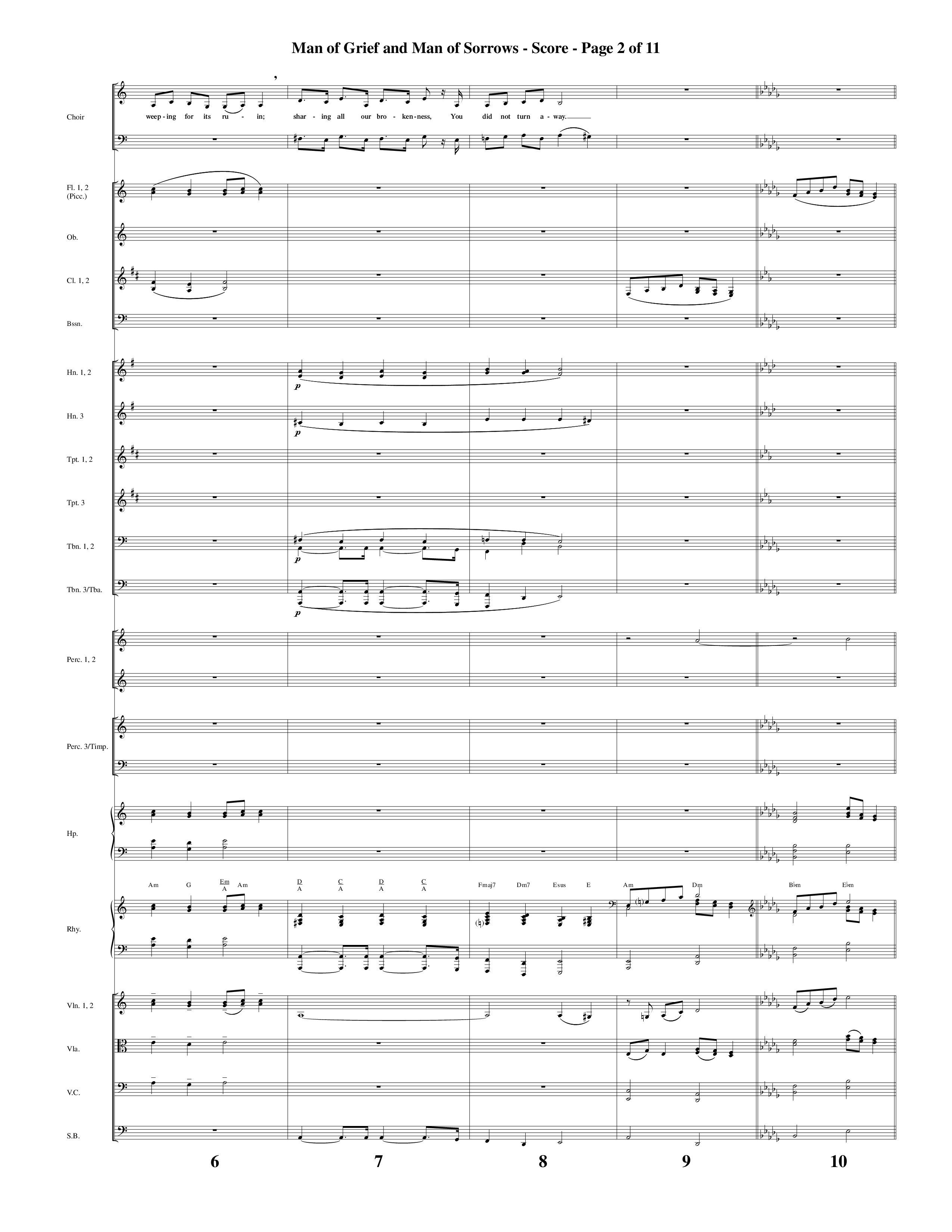 Man Of Grief And Man Of Sorrows (Choral Anthem SATB) Orchestration (Word Music Choral / Arr. David Clydesdale)