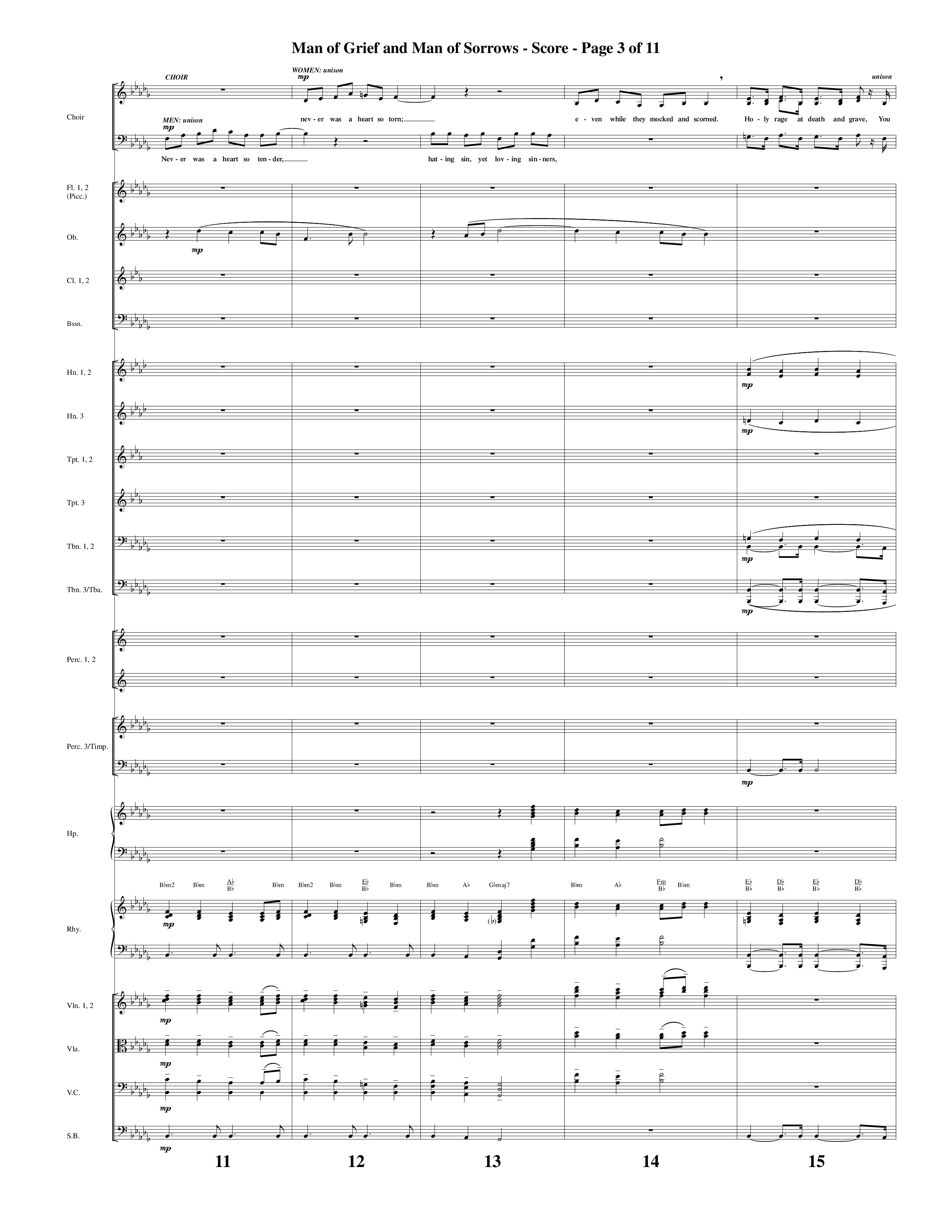 Man Of Grief And Man Of Sorrows (Choral Anthem SATB) Orchestration (Word Music Choral / Arr. David Clydesdale)