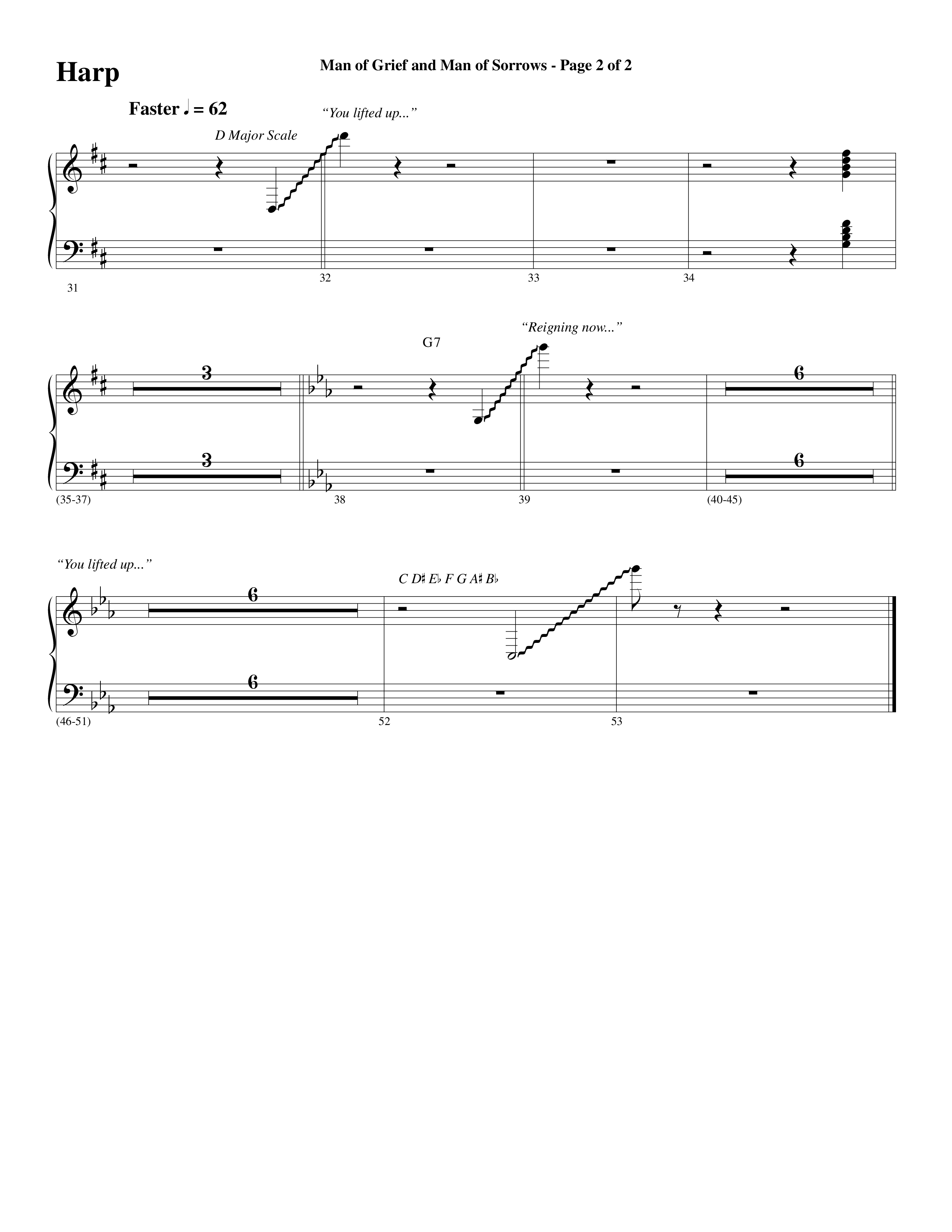 Man Of Grief And Man Of Sorrows (Choral Anthem SATB) Harp (Word Music Choral / Arr. David Clydesdale)