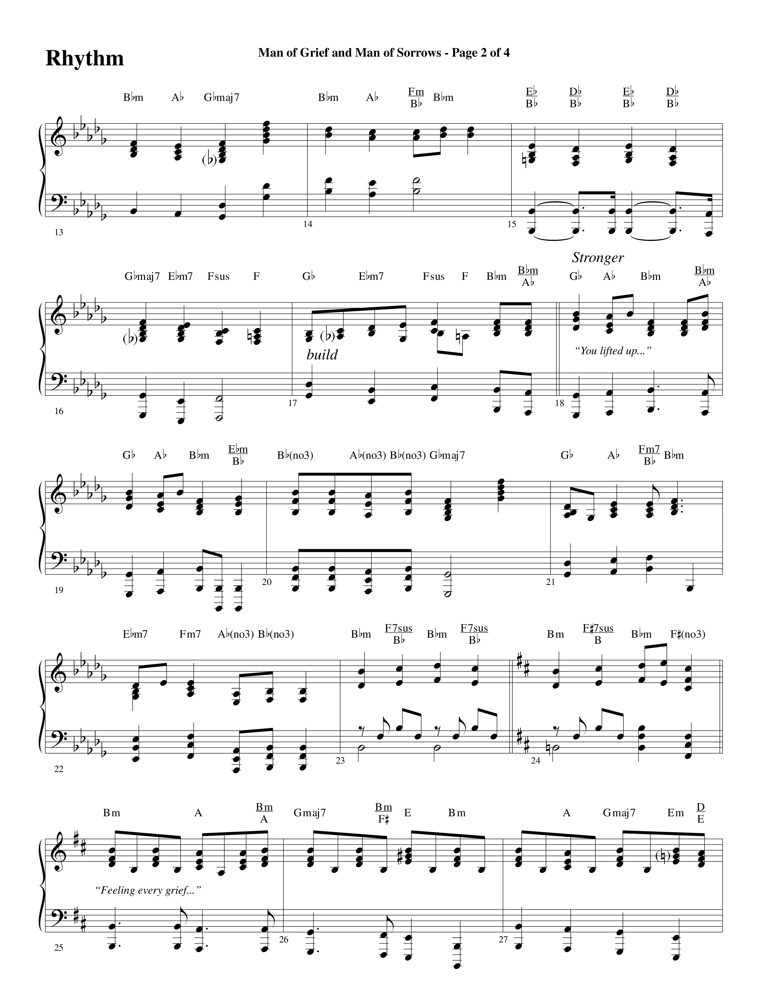 Man Of Grief And Man Of Sorrows (Choral Anthem SATB) Rhythm Chart (Word Music Choral / Arr. David Clydesdale)