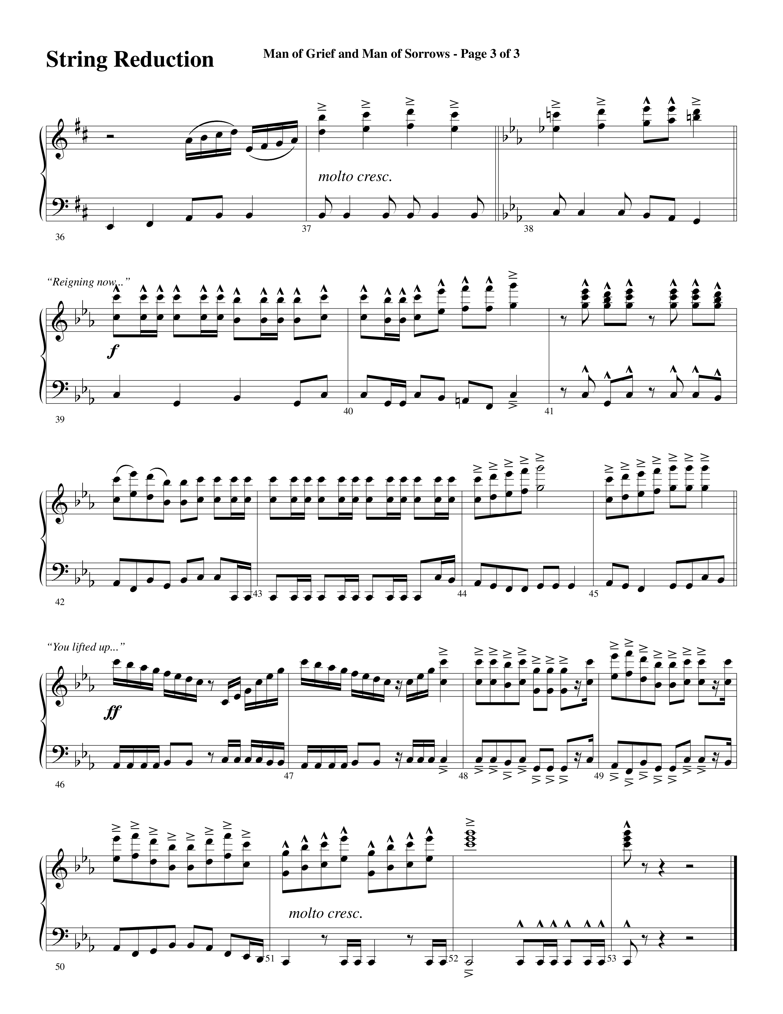 Man Of Grief And Man Of Sorrows (Choral Anthem SATB) String Reduction (Word Music Choral / Arr. David Clydesdale)