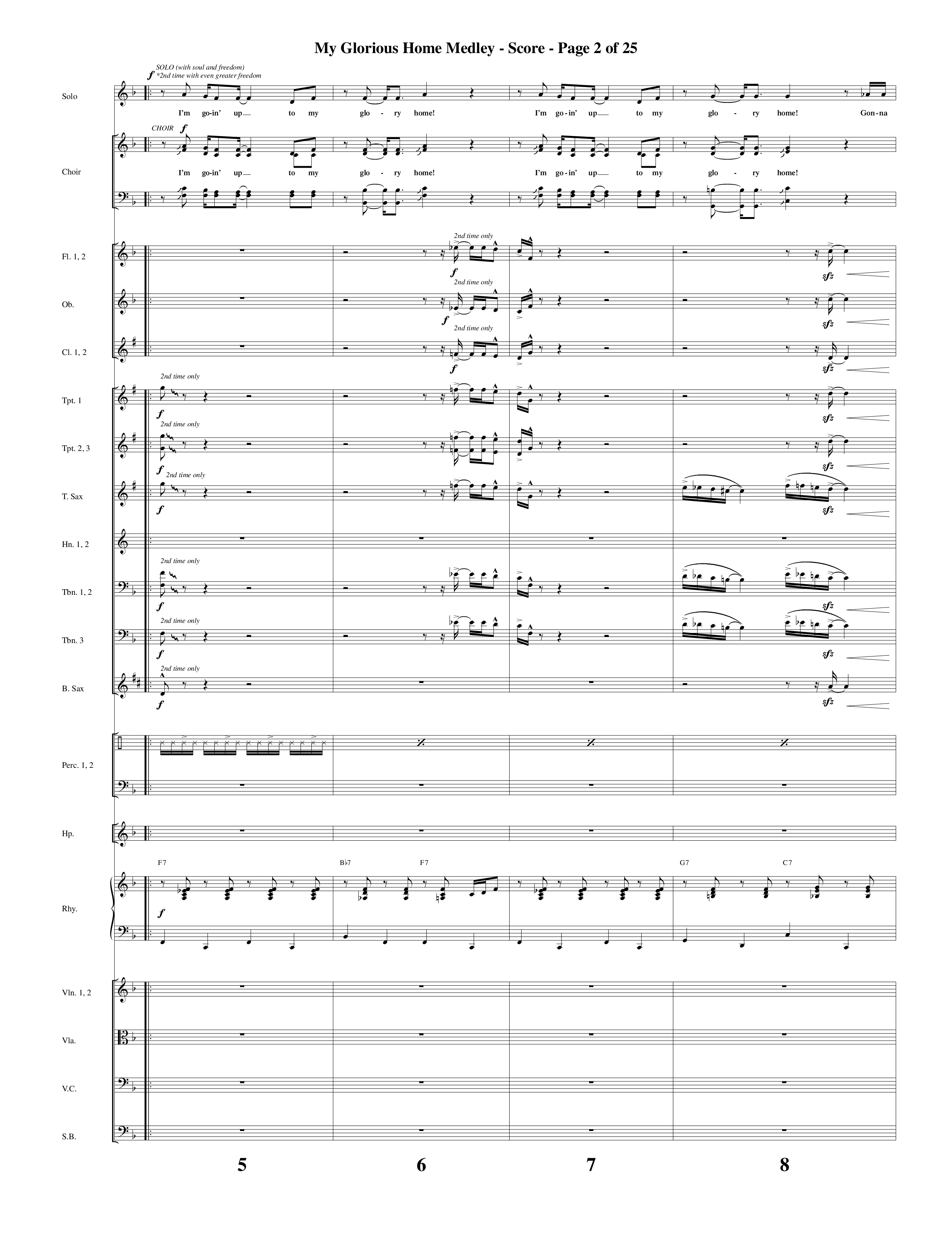 My Glorious Home Medley (with Glory Home, To My Mansion In The Sky, Will The Circle Be Unbroken) (Choral Anthem SATB) Orchestration (Word Music Choral / Arr. Cliff Duren)