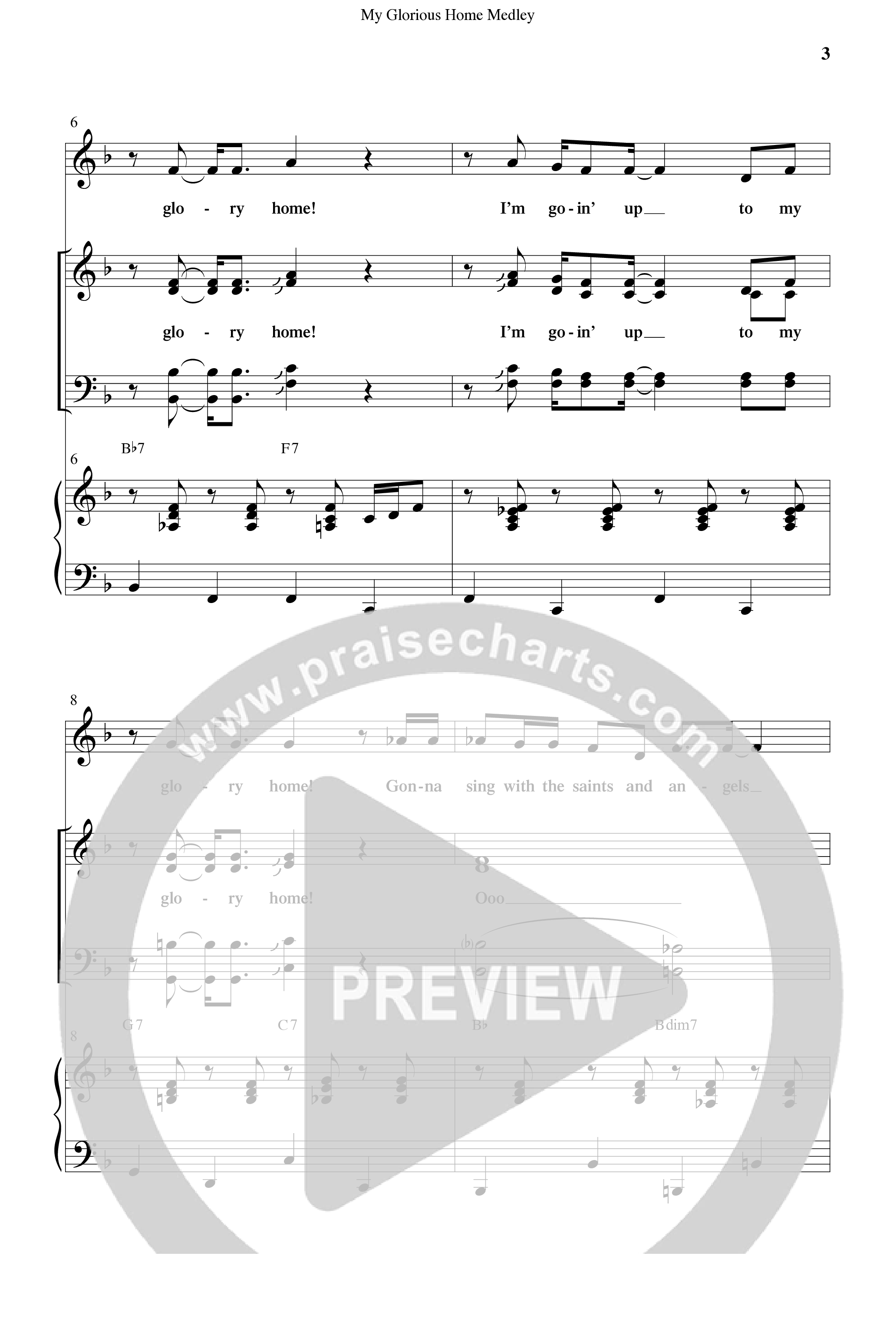 My Glorious Home Medley (with Glory Home, To My Mansion In The Sky, Will The Circle Be Unbroken) (Choral Anthem SATB) Anthem (SATB/Piano) (Word Music Choral / Arr. Cliff Duren)