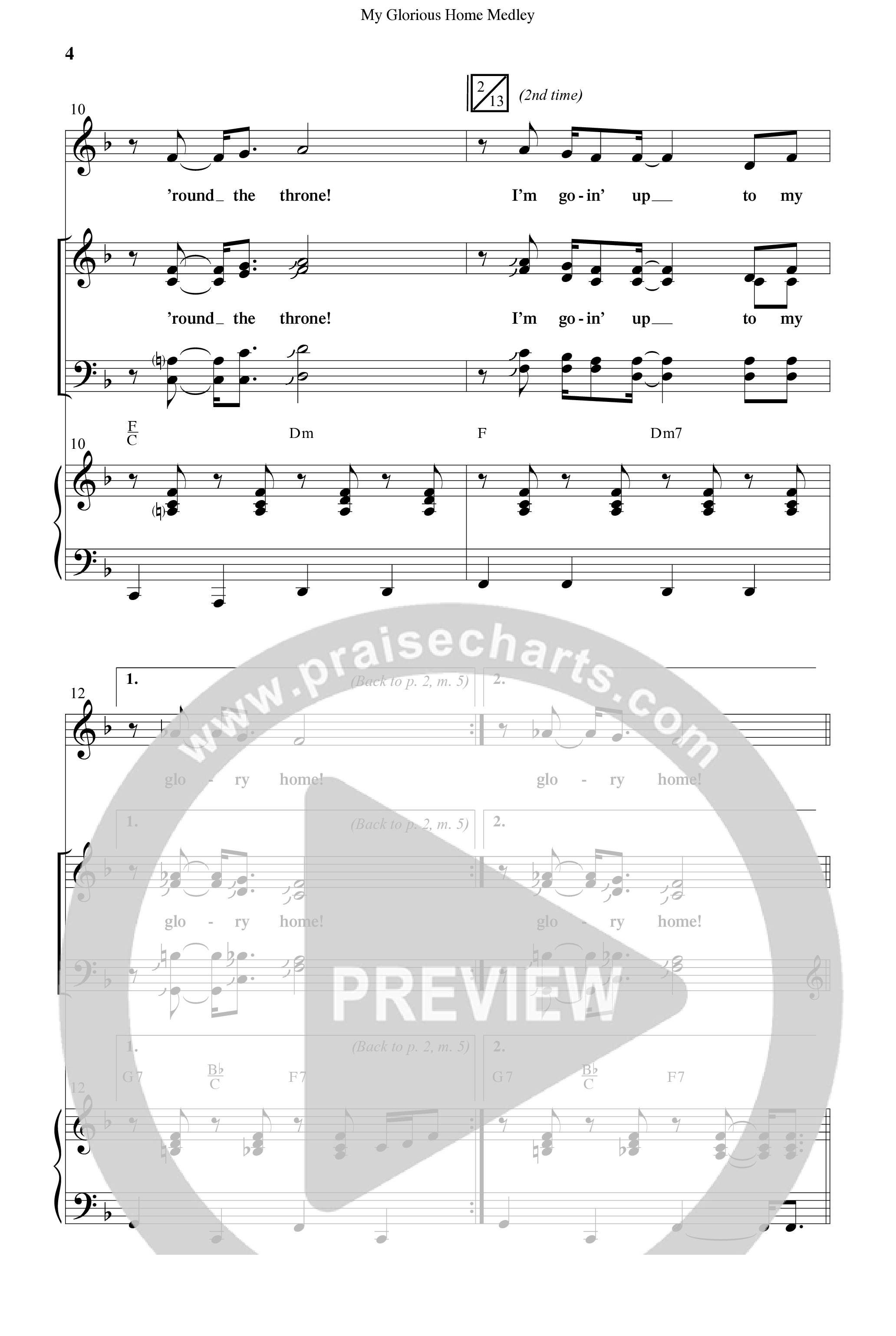 My Glorious Home Medley (with Glory Home, To My Mansion In The Sky, Will The Circle Be Unbroken) (Choral Anthem SATB) Anthem (SATB/Piano) (Word Music Choral / Arr. Cliff Duren)