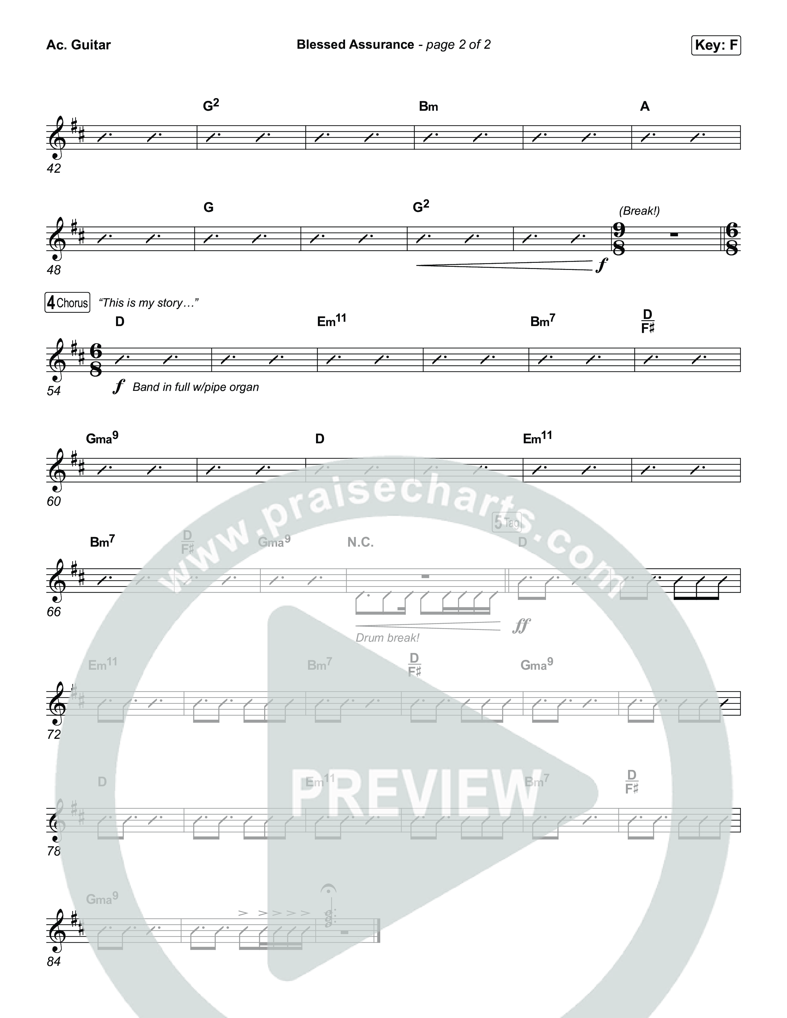 Blessed Assurance (I Will Praise You) Acoustic Guitar (Tommee Profitt)