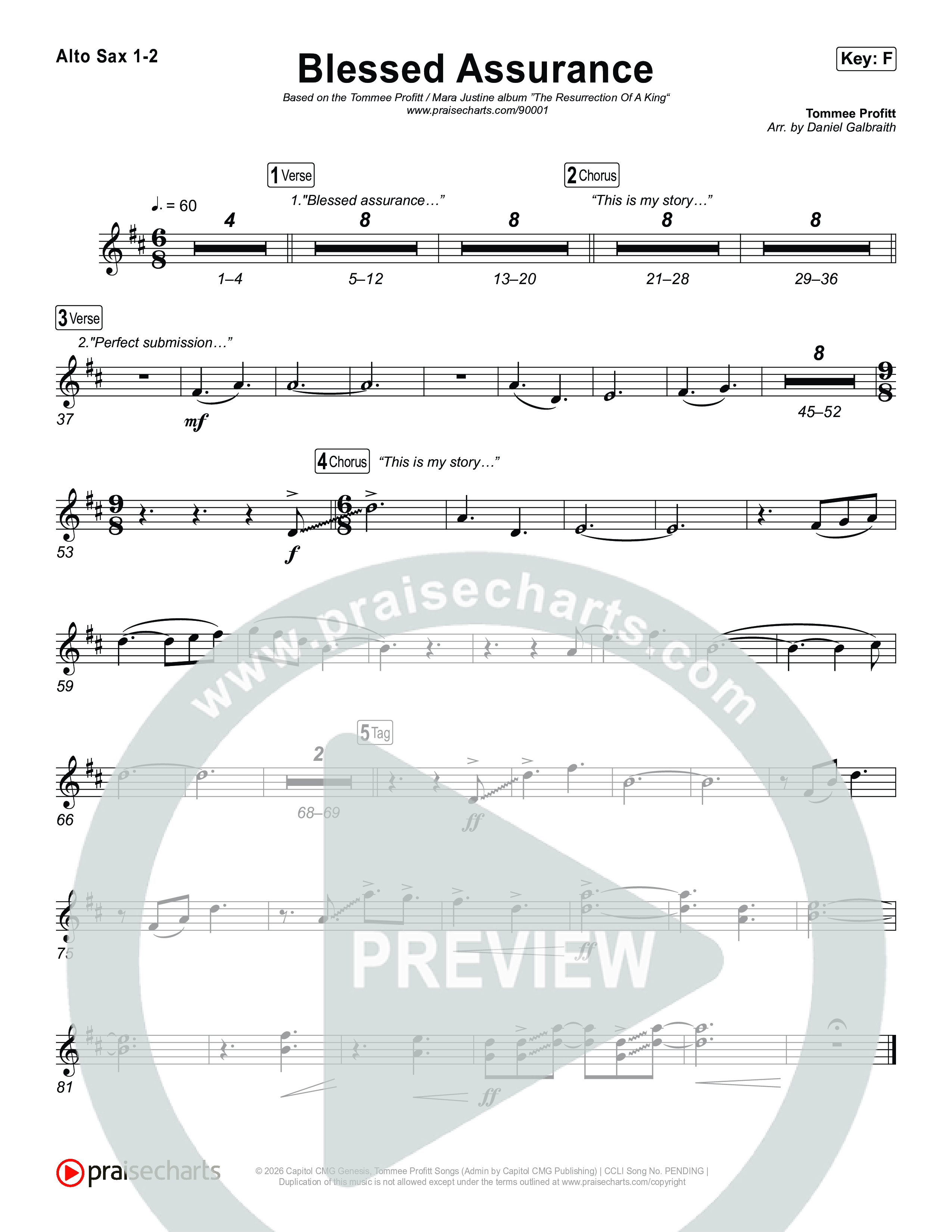 Blessed Assurance (I Will Praise You) Sax Pack (Tommee Profitt)