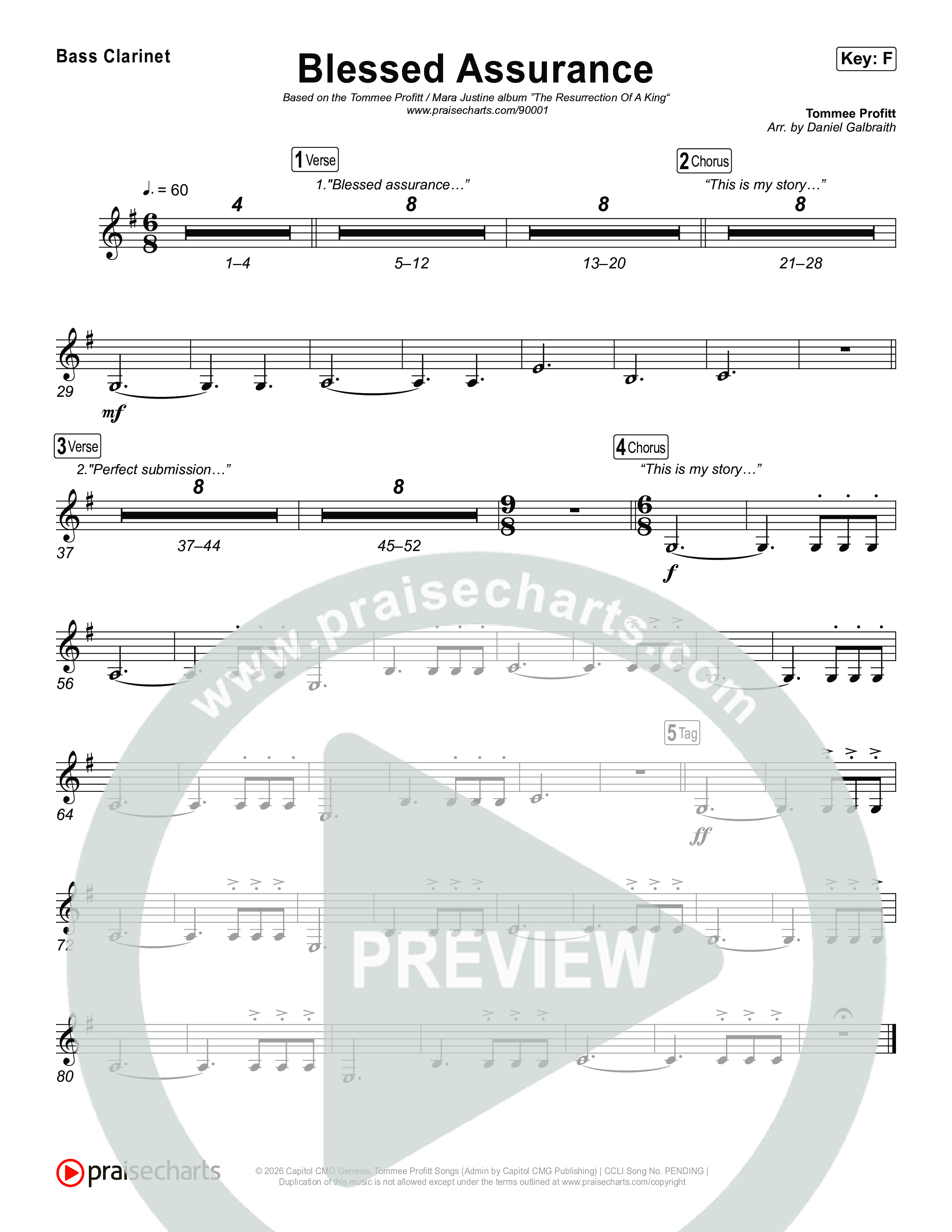 Blessed Assurance (I Will Praise You) Clarinet 1,2 (Tommee Profitt)
