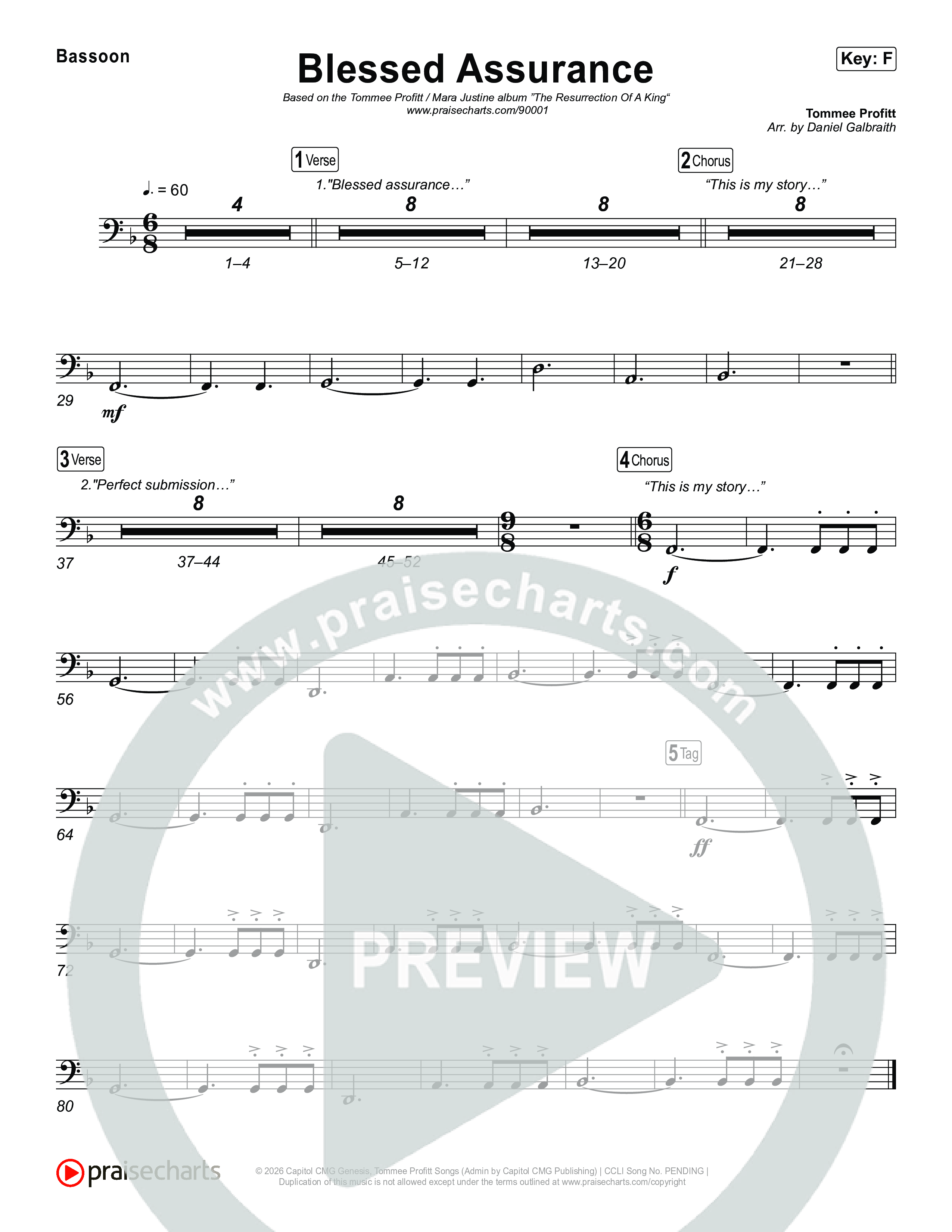 Blessed Assurance (I Will Praise You) Bassoon (Tommee Profitt)
