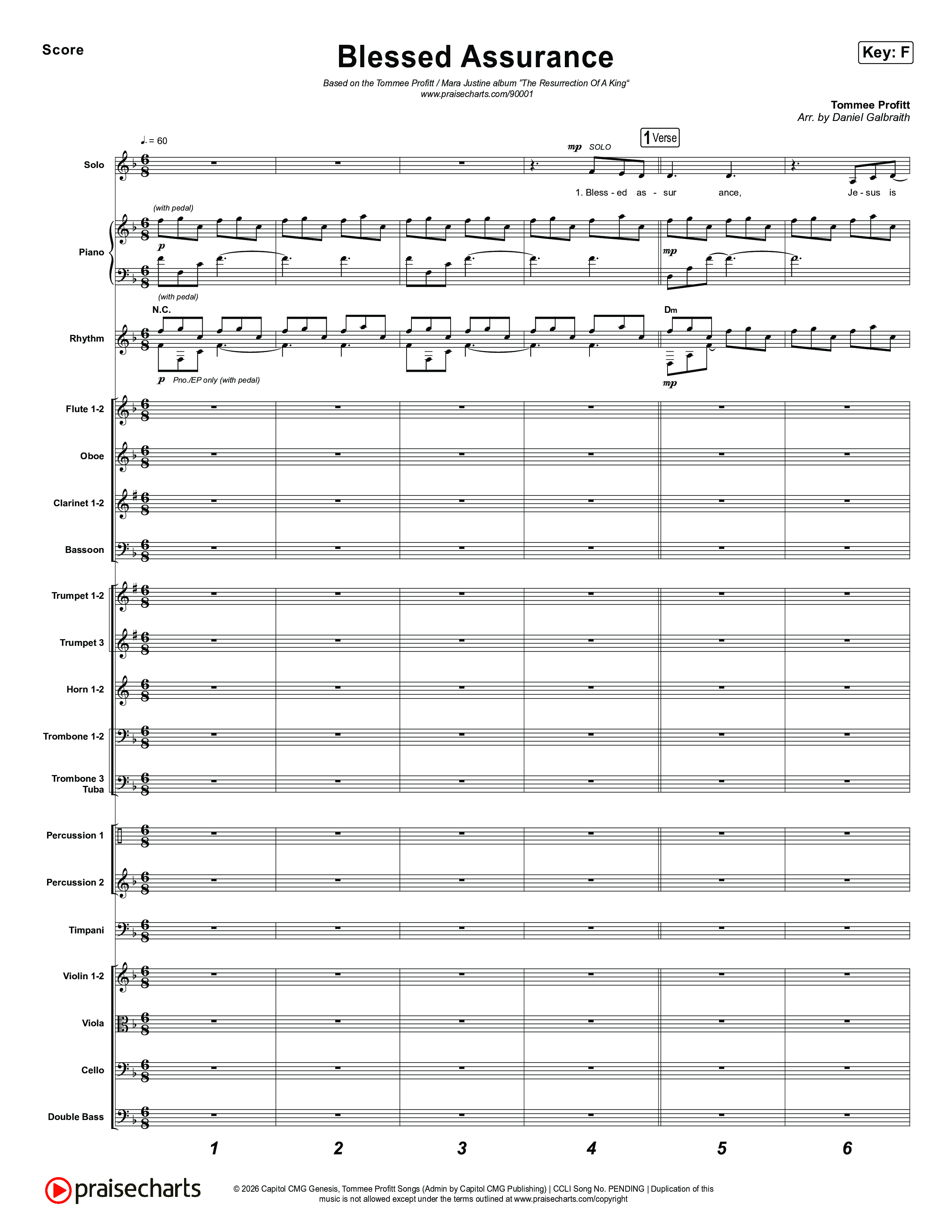 Blessed Assurance (I Will Praise You) Conductor's Score (Tommee Profitt)